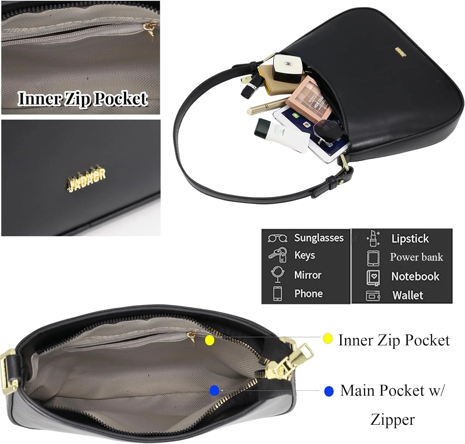 کیف دستی چرمی کوچک KASTWAVE زنانه، کیف دستی کوچک با دسته بالایی، کیف دستی کلاچ زیر بغل زیبا زنانه، با بست زیپی، هدیه ای عالی برای خانم ها کیف دستی چرمی کوچک KASTWAVE زنانه، کیف دستی کوچک با دسته بالایی، کیف دستی کلاچ زیر بغل زیبا زنانه، با بست زیپی، هدیه ای عالی برای خانم ها