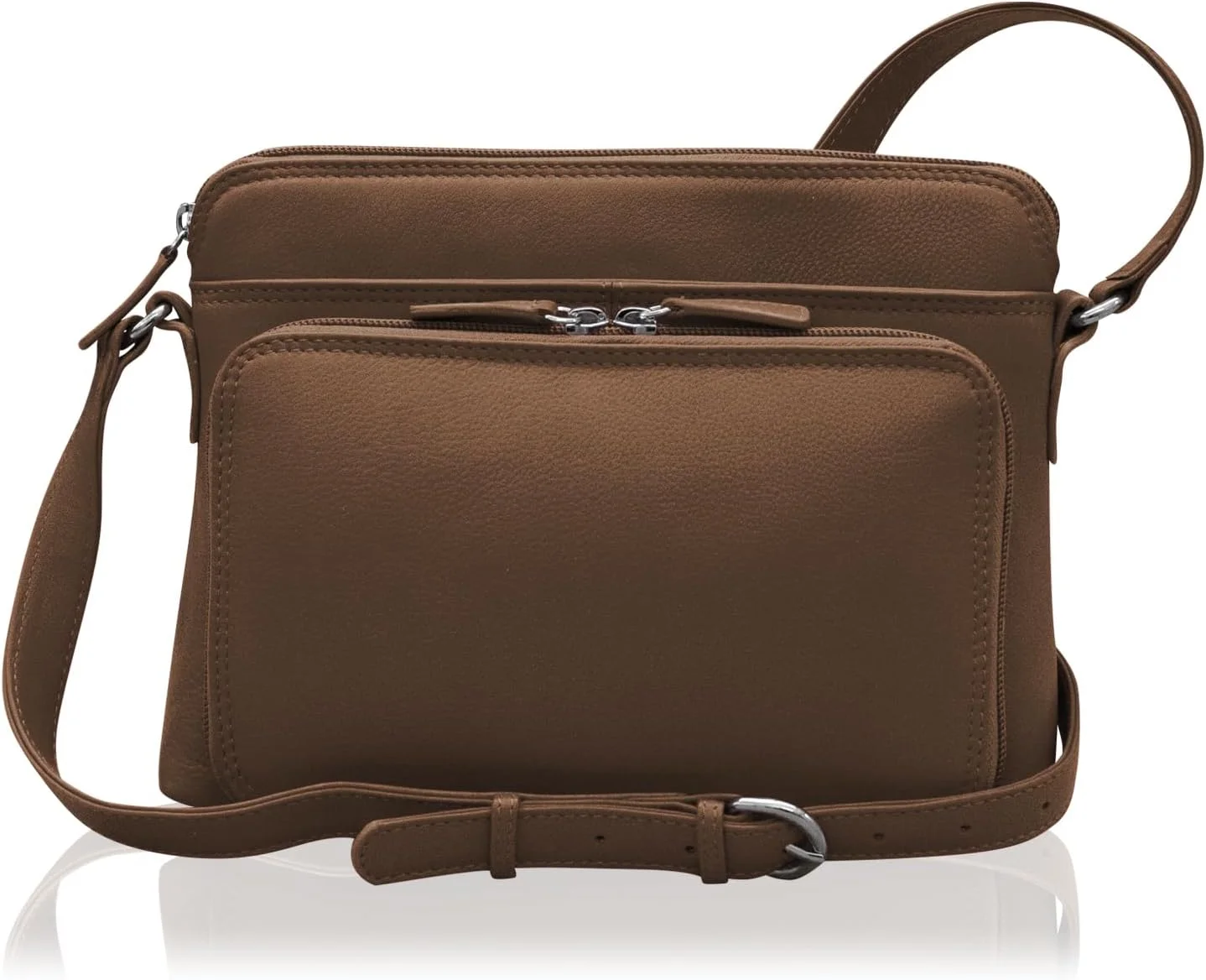 کیف دستی چرمی زنانه نیویورک با محفظه جانبی - کیف چرمی نرم و لطیف با آستر محافظ RFID