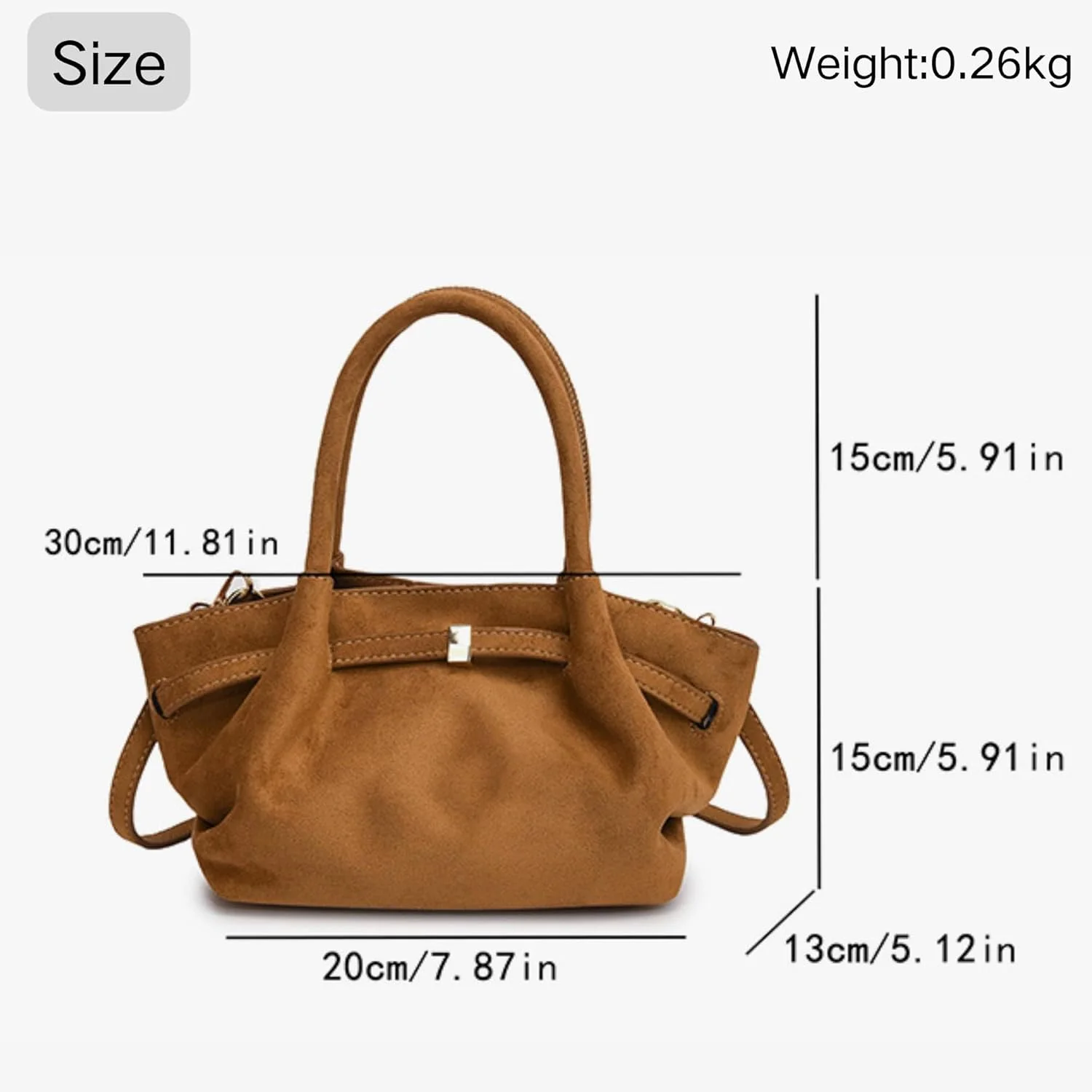 کیف دستی زنانه замшевый KASTWAVE، کیف کراس بادی مدل Hobo، کیف کوچک شانه ای برای کار، اداره و مسافرت، کیف روزمره شیک و سبک