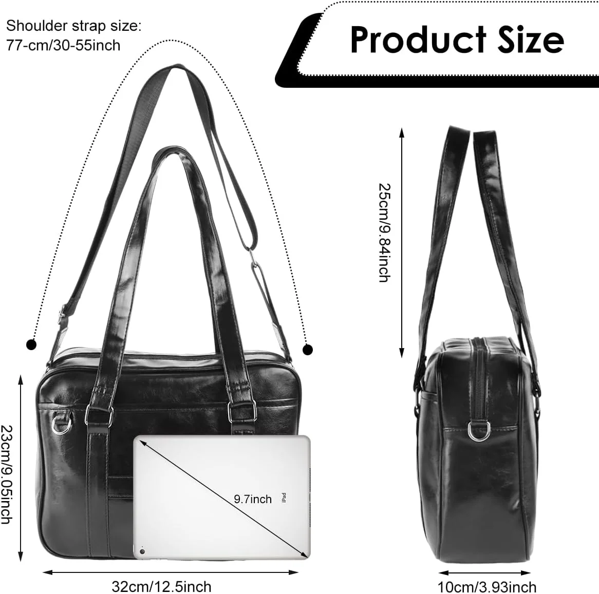 کیف دستی زنانه HASTHIP® با ظرفیت بالا، کیف دوشی چرم مصنوعی، کیف پیام رسان، کیف دستی مد روز، کیف بزرگ دستی، کیف کراس بادی مناسب کار