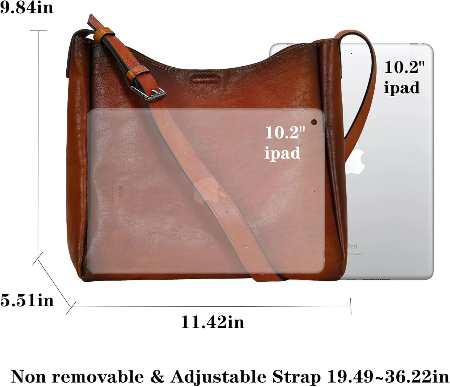 کیف دوشی چرمی نرم HESHE زنانه، کیف سطلی جادار، کیف مسافرتی متوسط کیف دوشی چرمی نرم HESHE زنانه، کیف سطلی جادار، کیف مسافرتی متوسط