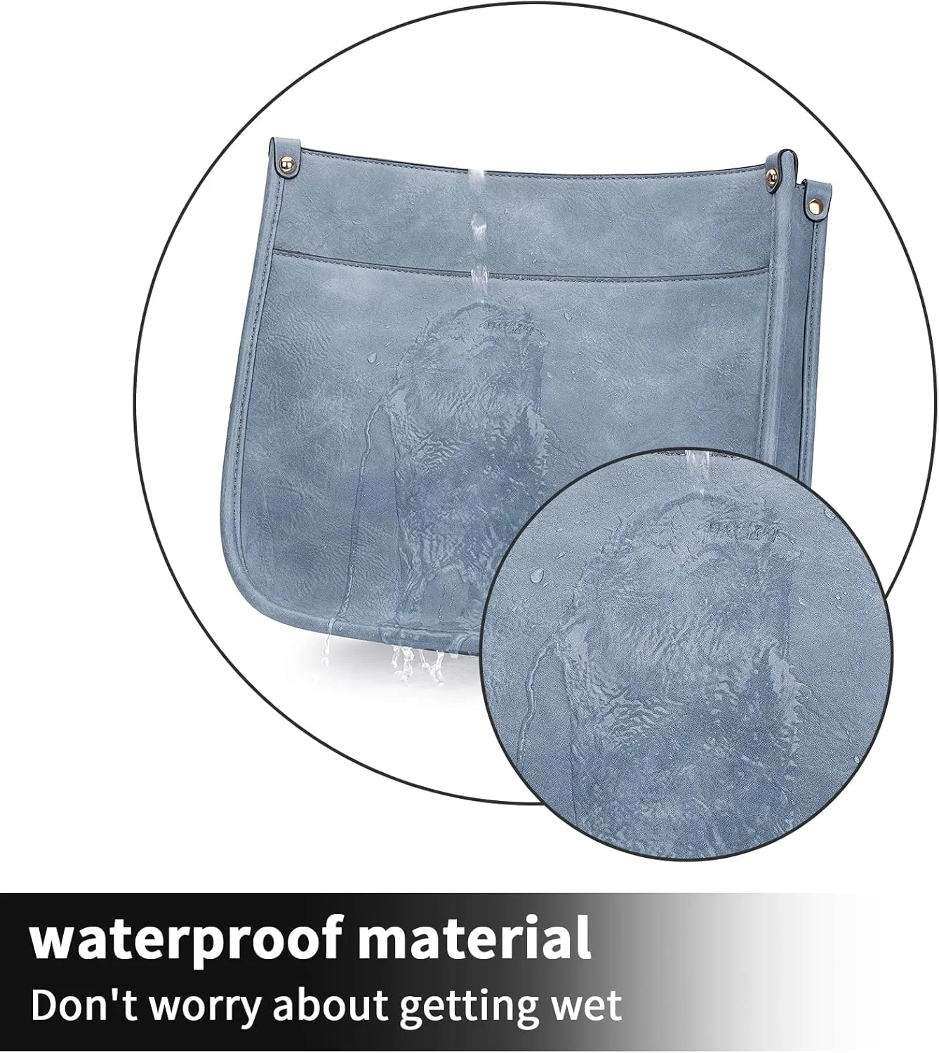 کیف دوشی زنانه HKCLUF، کیف دستی مدل Hobo چرمی با 2 بند گیتاری پلنگی قابل تنظیم، مدل سطلی، آبی A4، بادوام و منحصر به فرد