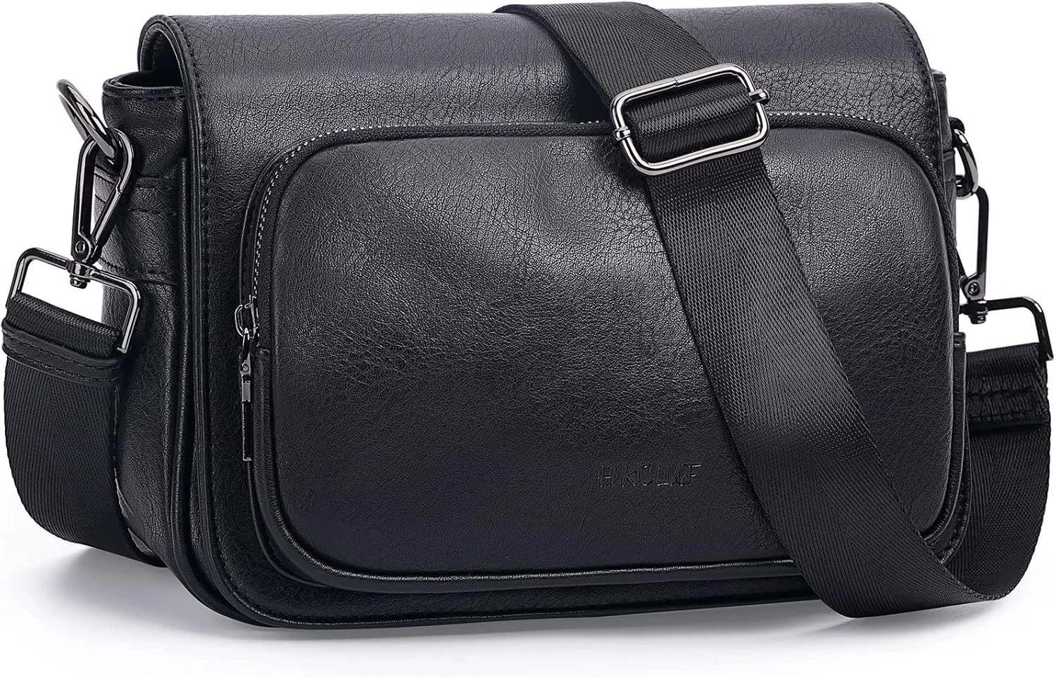 کیف دوشی کوچک HKCLUF برای زنان، کیف دستی هوبو از جنس چرم مصنوعی، کیف تلفن همراه با زیپ و درب آهنربایی برای زنان (مشکی)