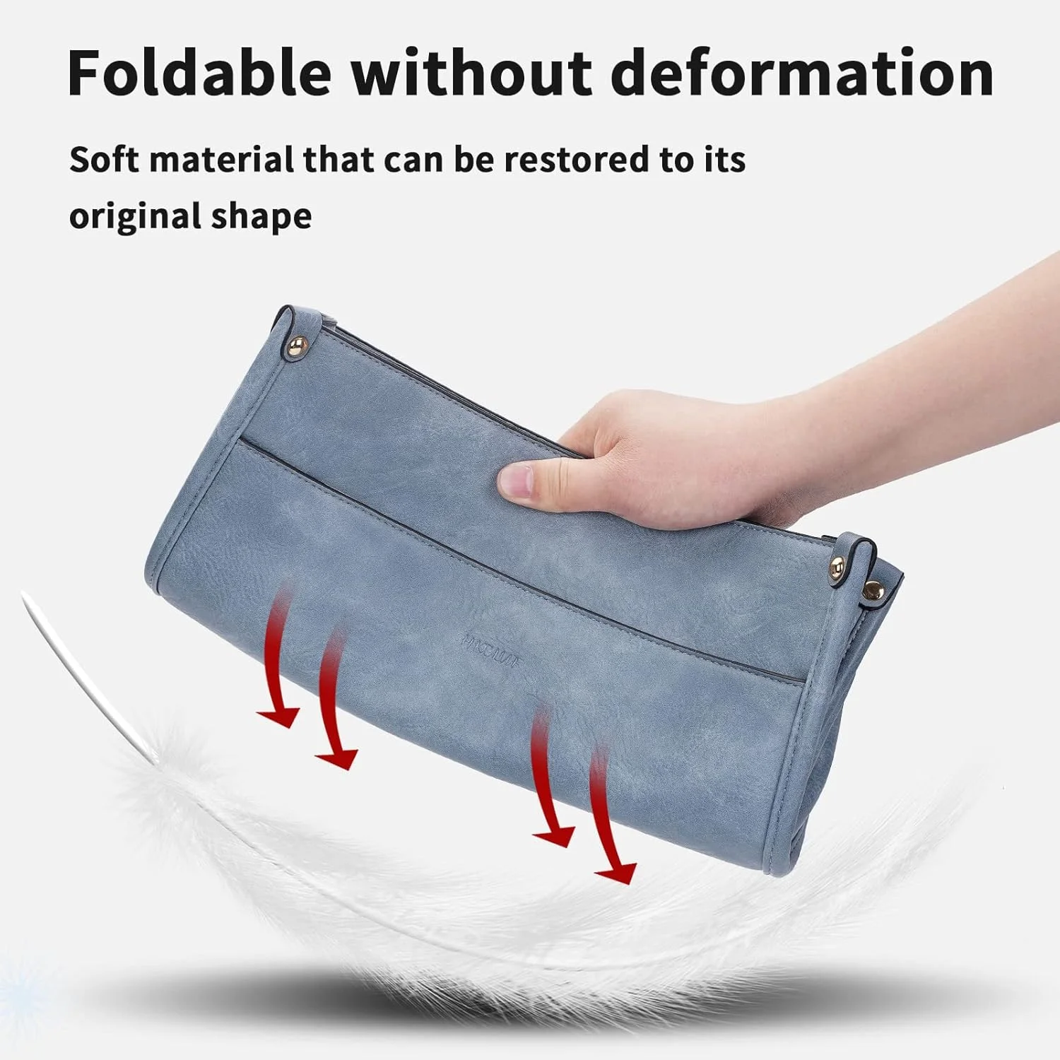 کیف دوشی زنانه HKCLUF، کیف دستی مدل Hobo چرمی با 2 بند گیتاری پلنگی قابل تنظیم، مدل سطلی، آبی A4، بادوام و منحصر به فرد