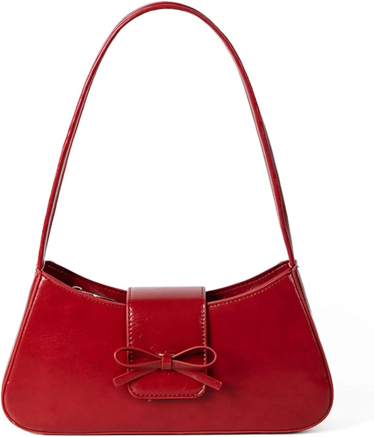 کیف دوشی زنانه، کیف دستی چرمی شیک Y2K، کیف دستی پاپیونی زیبا، کلاچ مد روز برای استفاده روزانه، کار، مهمانی، مسافرت (قرمز)