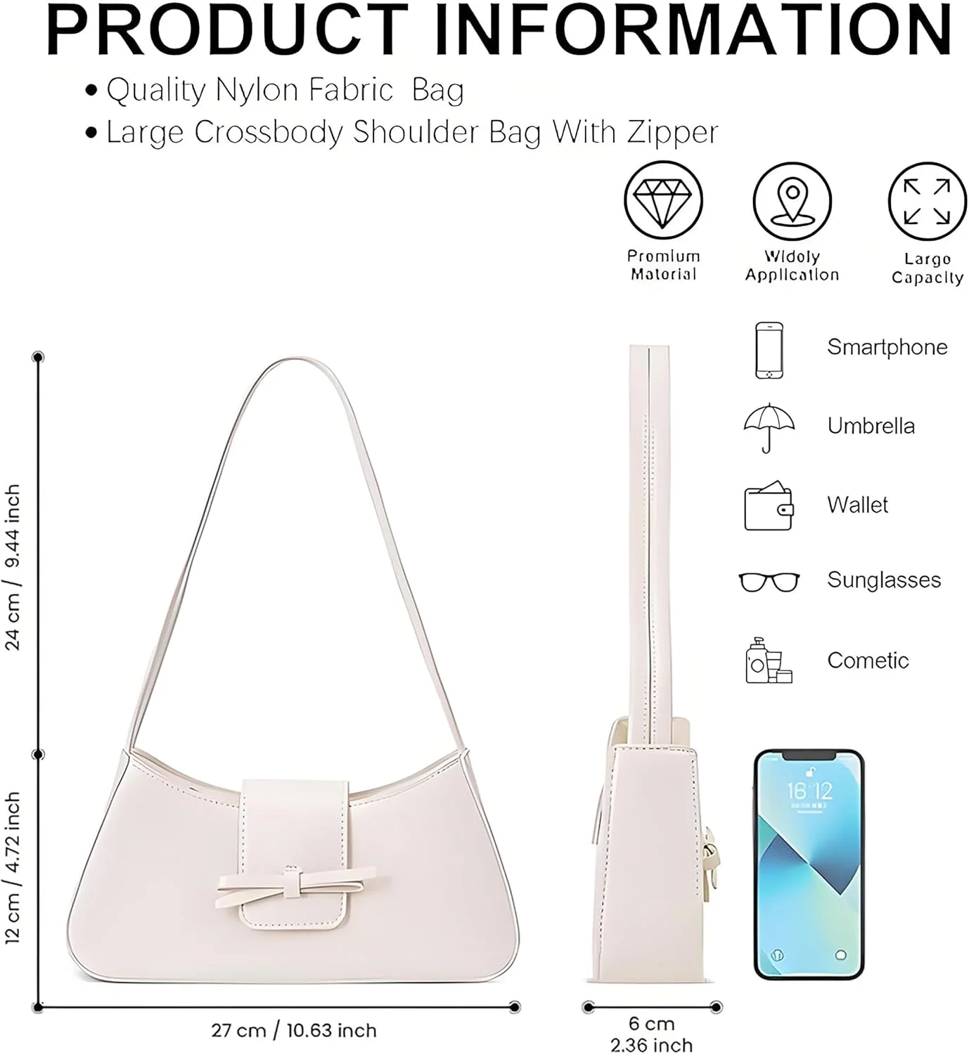 کیف دوشی زنانه، کیف دستی چرمی شیک Y2K، کیف دستی پاپیونی زیبا، کلاچ مد روز برای استفاده روزانه، کار، مهمانی، مسافرت