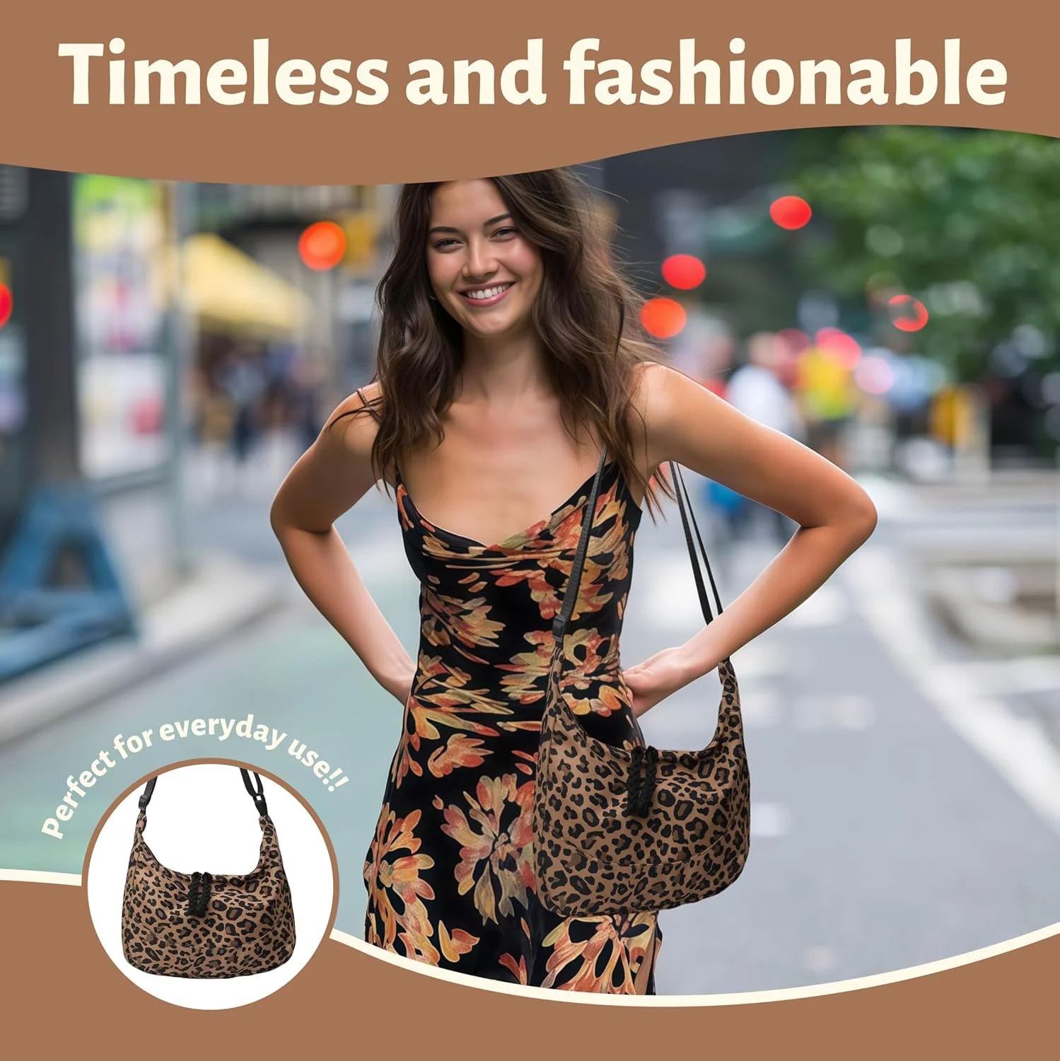 کیف دوشی پلنگی، کیف شانهای مدل Hobo با طرح یوزپلنگی، بند قابل تنظیم برزنتی، سایز کوچک 32x20x10 سانتی متر، هدیه ایدهآل برای امارات و عربستان، اکسسوری شیک زنانه کیف دوشی پلنگی، کیف شانهای مدل Hobo با طرح یوزپلنگی، بند قابل تنظیم برزنتی، سایز کوچک 32x20x10 سانتی متر، هدیه ایدهآل برای امارات و عربستان، اکسسوری شیک زنانه