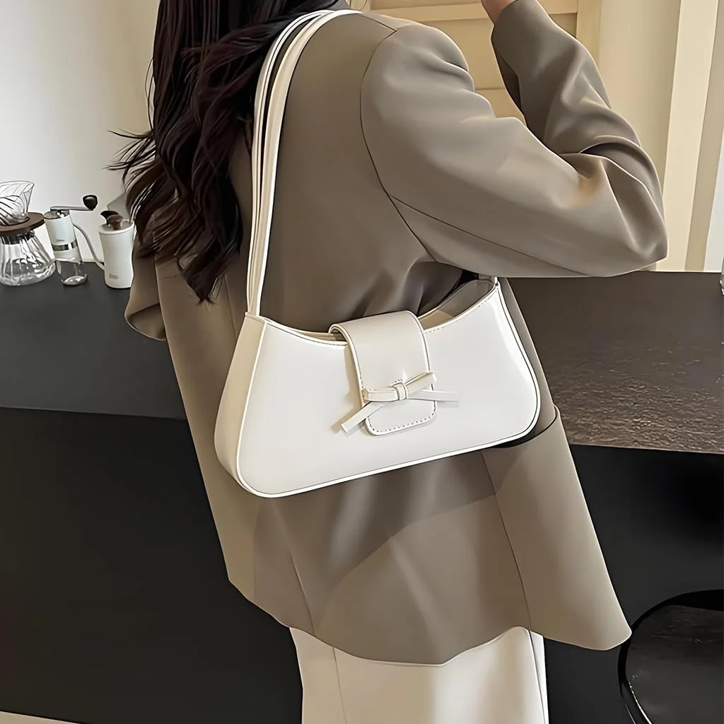 کیف دوشی زنانه، کیف دستی چرمی شیک Y2K، کیف دستی پاپیونی زیبا، کلاچ مد روز برای استفاده روزانه، کار، مهمانی، مسافرت