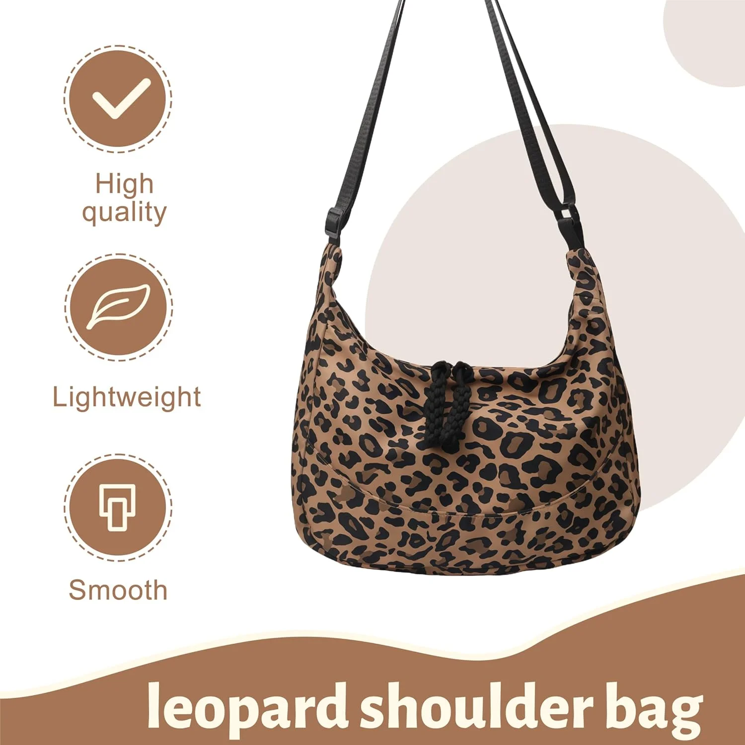 کیف دوشی پلنگی، کیف شانهای مدل Hobo با طرح یوزپلنگی، بند قابل تنظیم برزنتی، سایز کوچک 32x20x10 سانتی متر، هدیه ایدهآل برای امارات و عربستان، اکسسوری شیک زنانه کیف دوشی پلنگی، کیف شانهای مدل Hobo با طرح یوزپلنگی، بند قابل تنظیم برزنتی، سایز کوچک 32x20x10 سانتی متر، هدیه ایدهآل برای امارات و عربستان، اکسسوری شیک زنانه