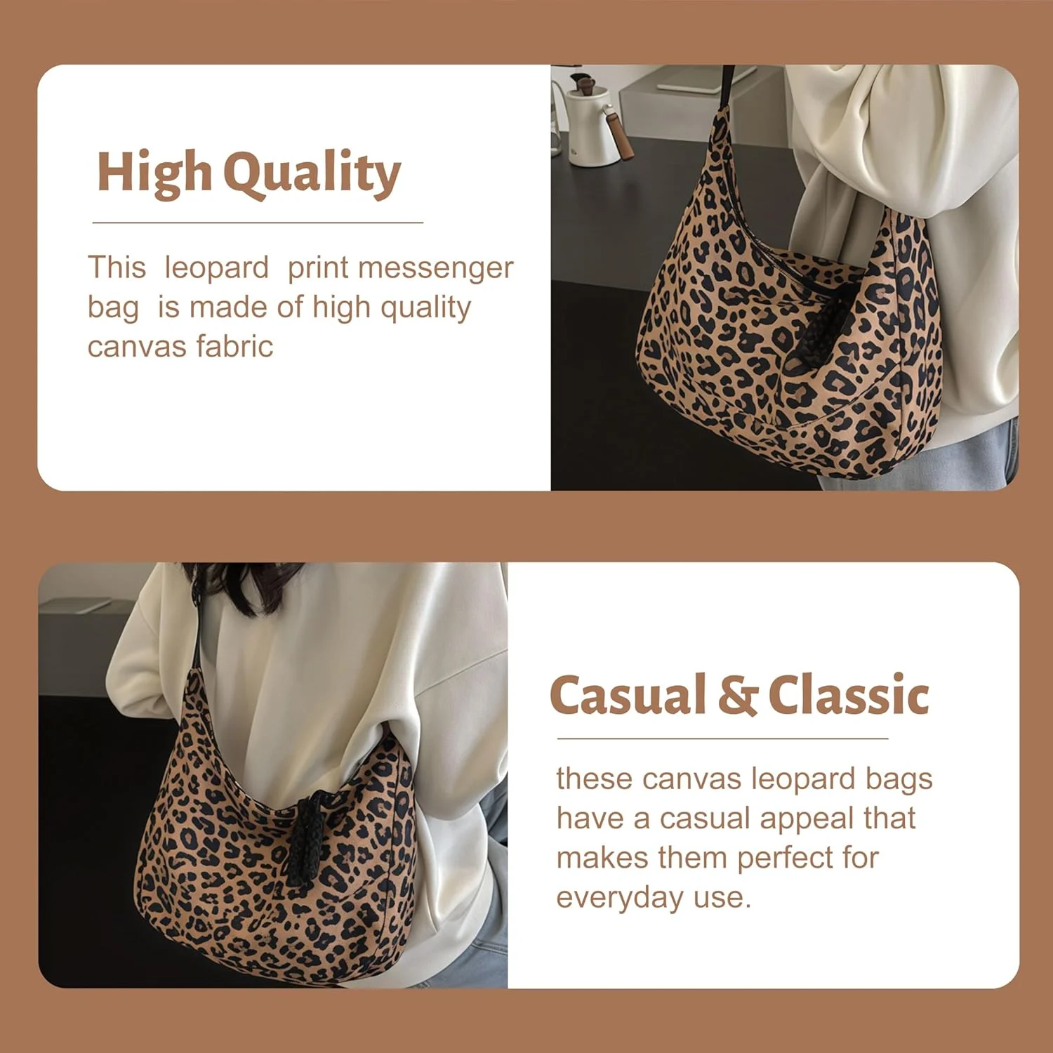 کیف دوشی پلنگی، کیف شانهای مدل Hobo با طرح یوزپلنگی، بند قابل تنظیم برزنتی، سایز کوچک 32x20x10 سانتی متر، هدیه ایدهآل برای امارات و عربستان، اکسسوری شیک زنانه کیف دوشی پلنگی، کیف شانهای مدل Hobo با طرح یوزپلنگی، بند قابل تنظیم برزنتی، سایز کوچک 32x20x10 سانتی متر، هدیه ایدهآل برای امارات و عربستان، اکسسوری شیک زنانه