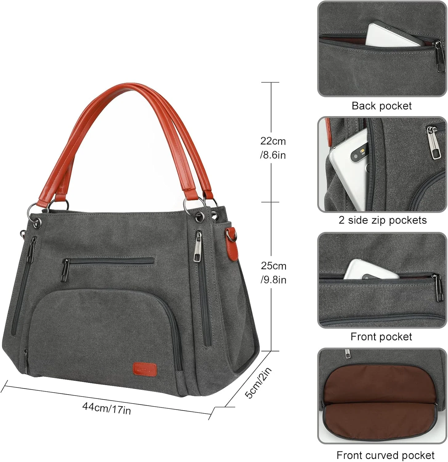 کیف دستی بزرگ بوم ایکوزیر، کیف شانه ای زنانه، جیب های متعدد، مدل قدیمی، دسته بالا، کیف کراس بادی برای خرید، کار، مدرسه - خاکستری کیف دستی بزرگ بوم ایکوزیر، کیف شانه ای زنانه، جیب های متعدد، مدل قدیمی، دسته بالا، کیف کراس بادی برای خرید، کار، مدرسه - خاکستری