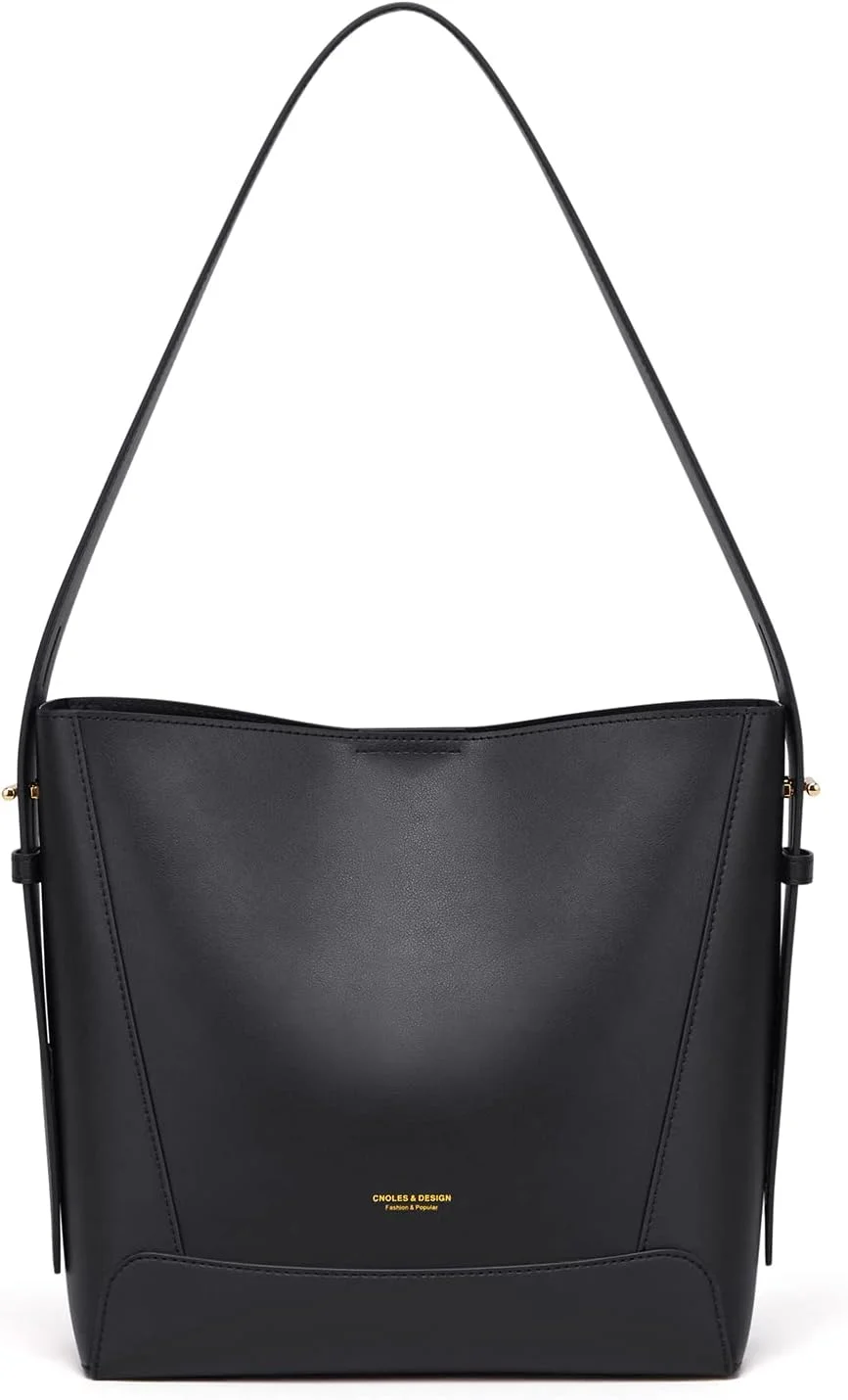 کیف دستی زنانه Cnoles مدل Hobo، کیف دوشی، کیف بزرگ دستی، کیف یک طرفه، کیف چرم طبیعی با دسته