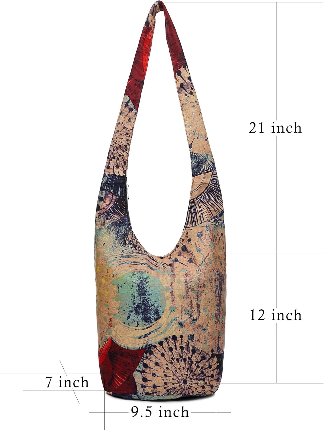 کیف دوشی زنانه طرح گلدار مدل بوهو