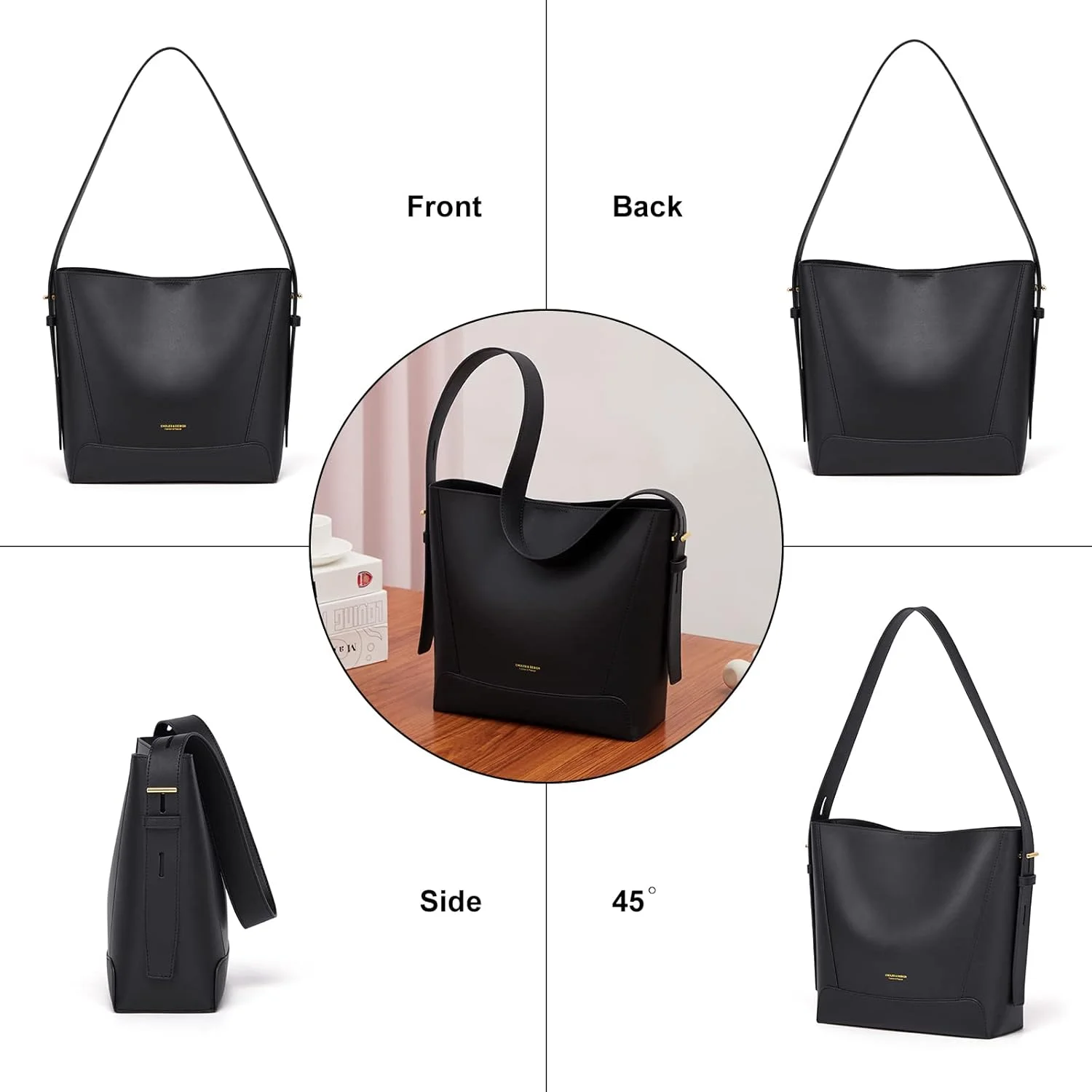 کیف دستی زنانه Cnoles مدل Hobo، کیف دوشی، کیف بزرگ دستی، کیف یک طرفه، کیف چرم طبیعی با دسته