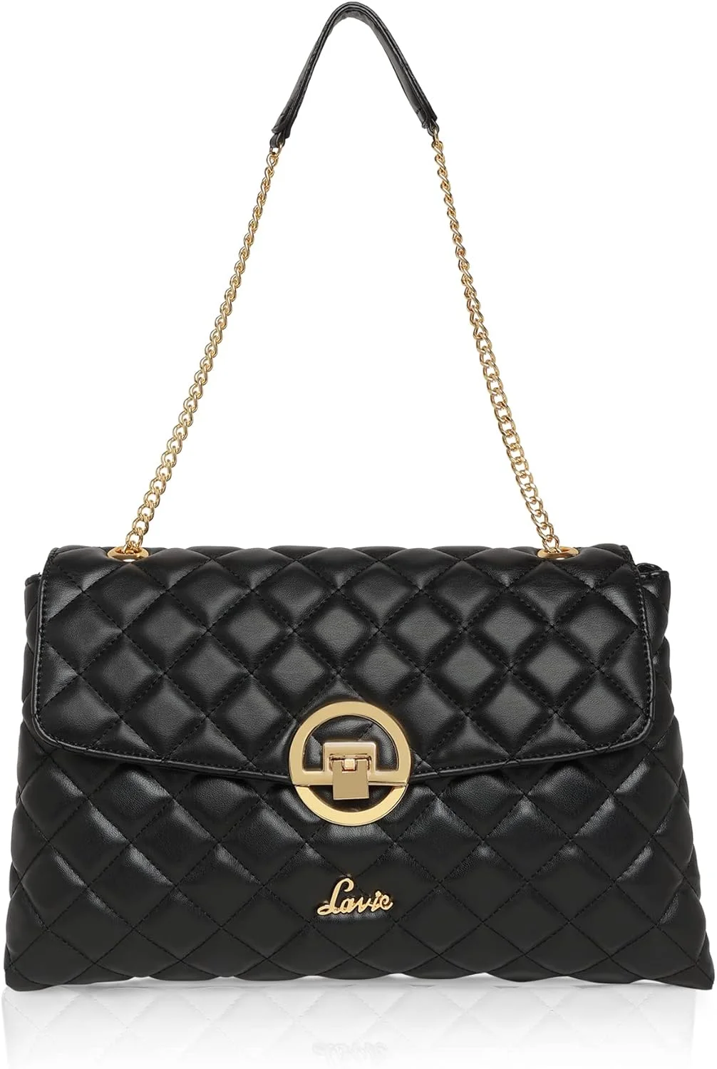 کیف دستی زنانه لاوی مدل Eden Satchel با طرح لوزی (مشکی)، مشکی، بزرگ