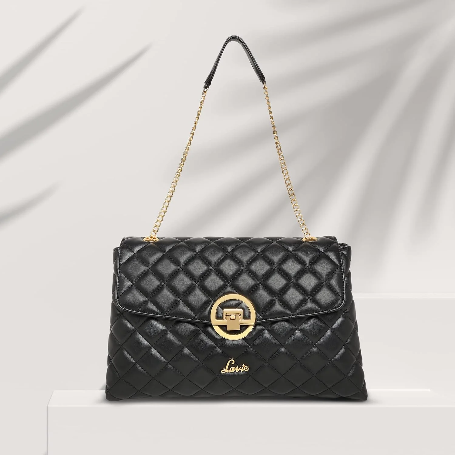 کیف دستی زنانه لاوی مدل Eden Satchel با طرح لوزی (مشکی)، مشکی، بزرگ