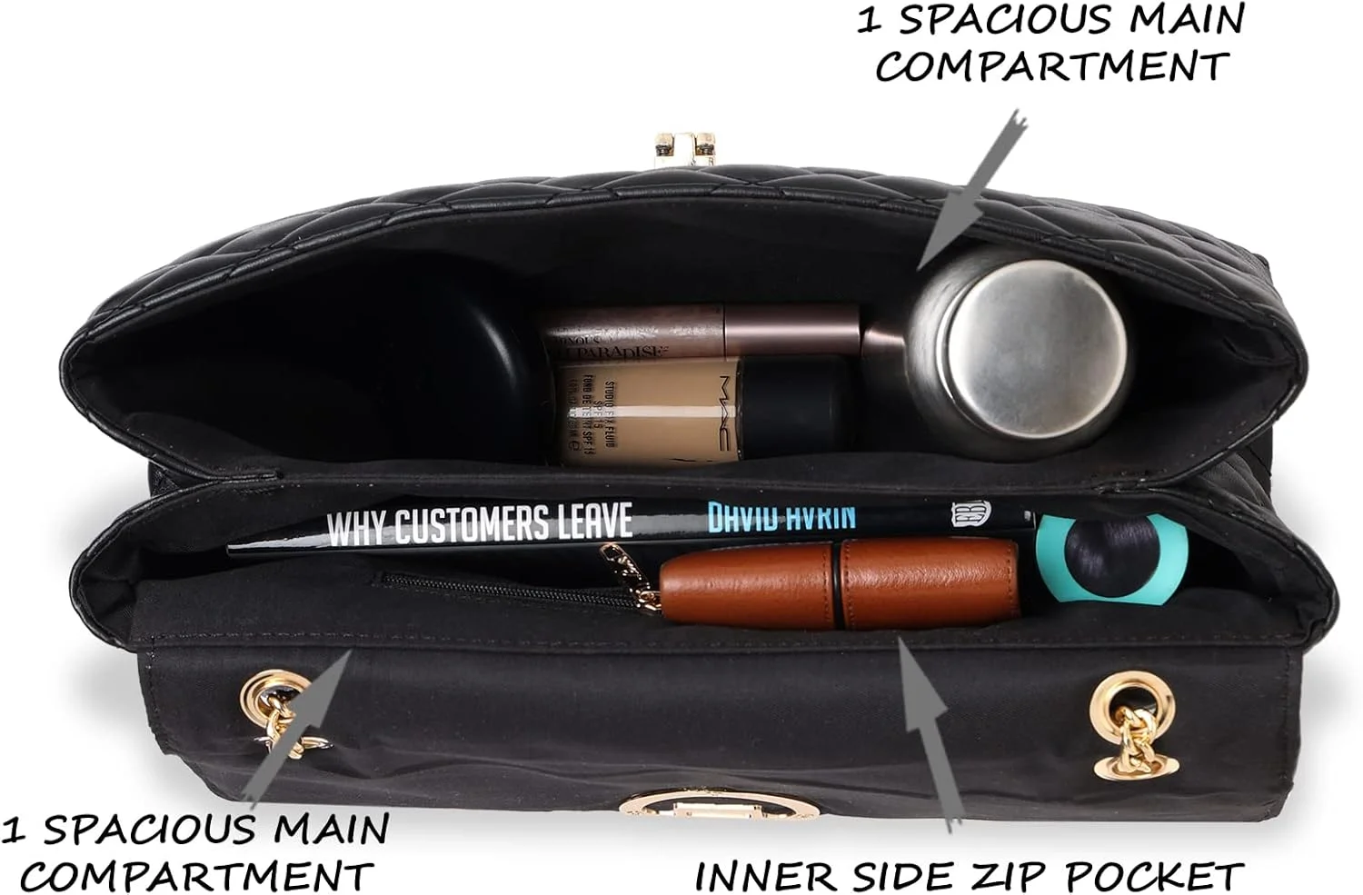 کیف دستی زنانه لاوی مدل Eden Satchel با طرح لوزی (مشکی)، مشکی، بزرگ