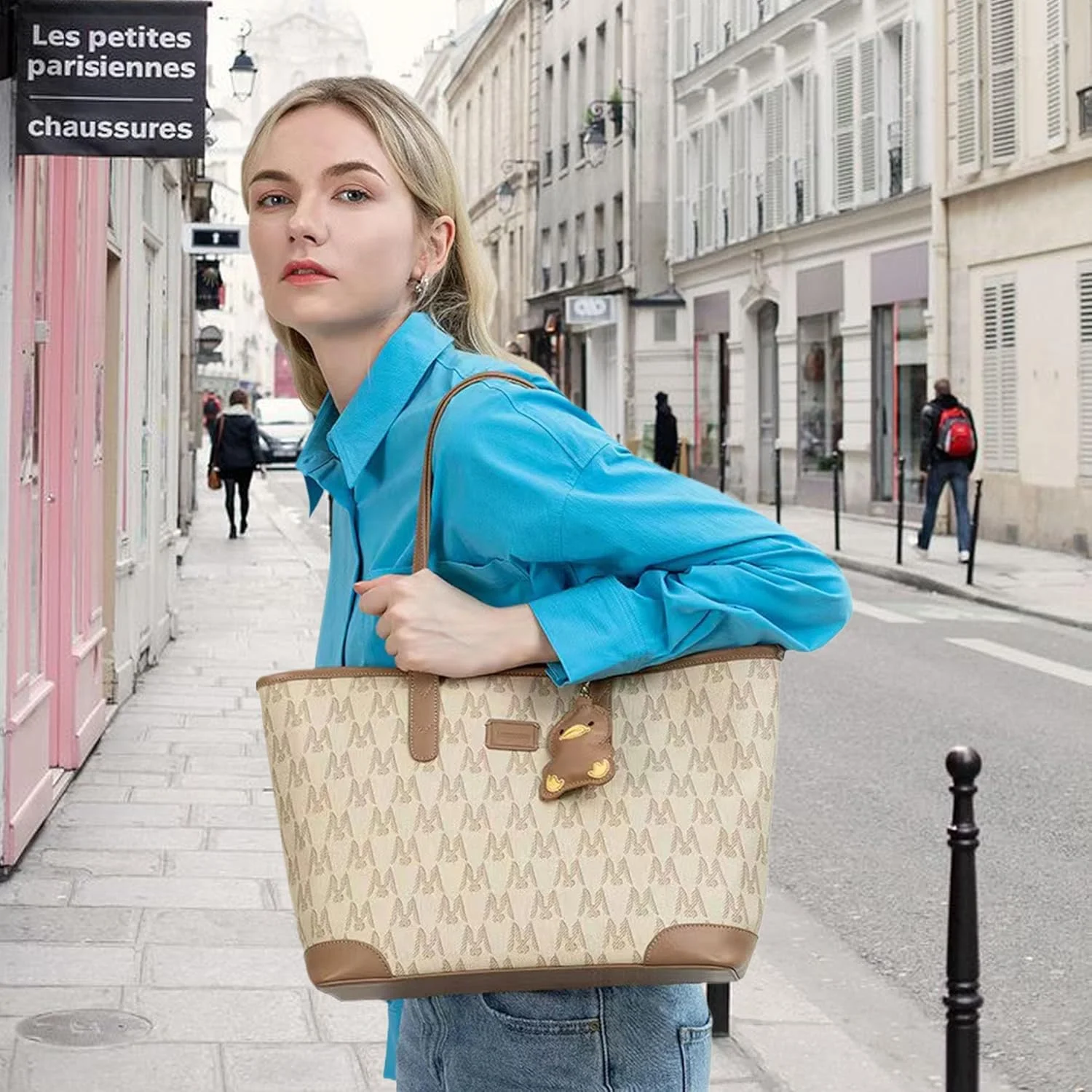 کیف دستی بزرگ زنانه از جنس چرم مصنوعی ضدآب، کیف دوشی، کیف کار و مسافرتی، کیف دستی بزرگ مد روز با دسته بالا، مناسب برای خرید و رفت و آمد