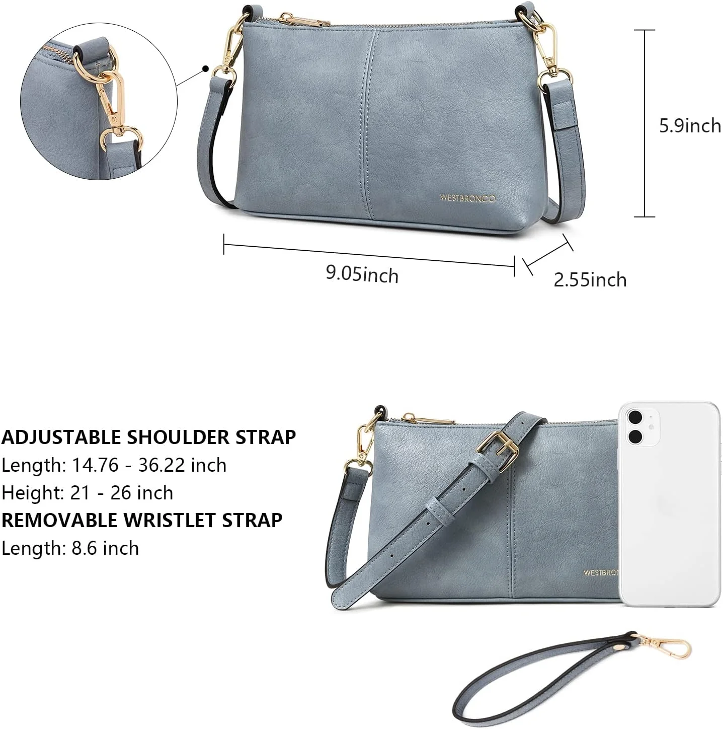 کیف رودوشی زنانه وست برونکو مدل WBB1022102