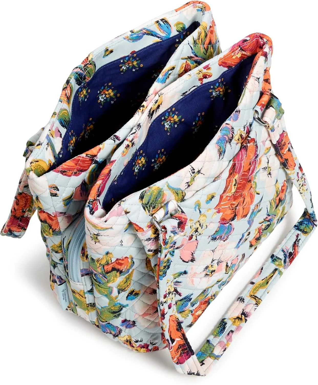 کیف دوشی زنانه ویرا بردلی مدل چند محفظه ای از جنس کتان