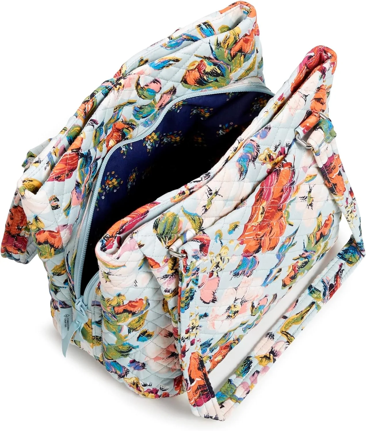 کیف دوشی زنانه ویرا بردلی مدل چند محفظه ای از جنس کتان