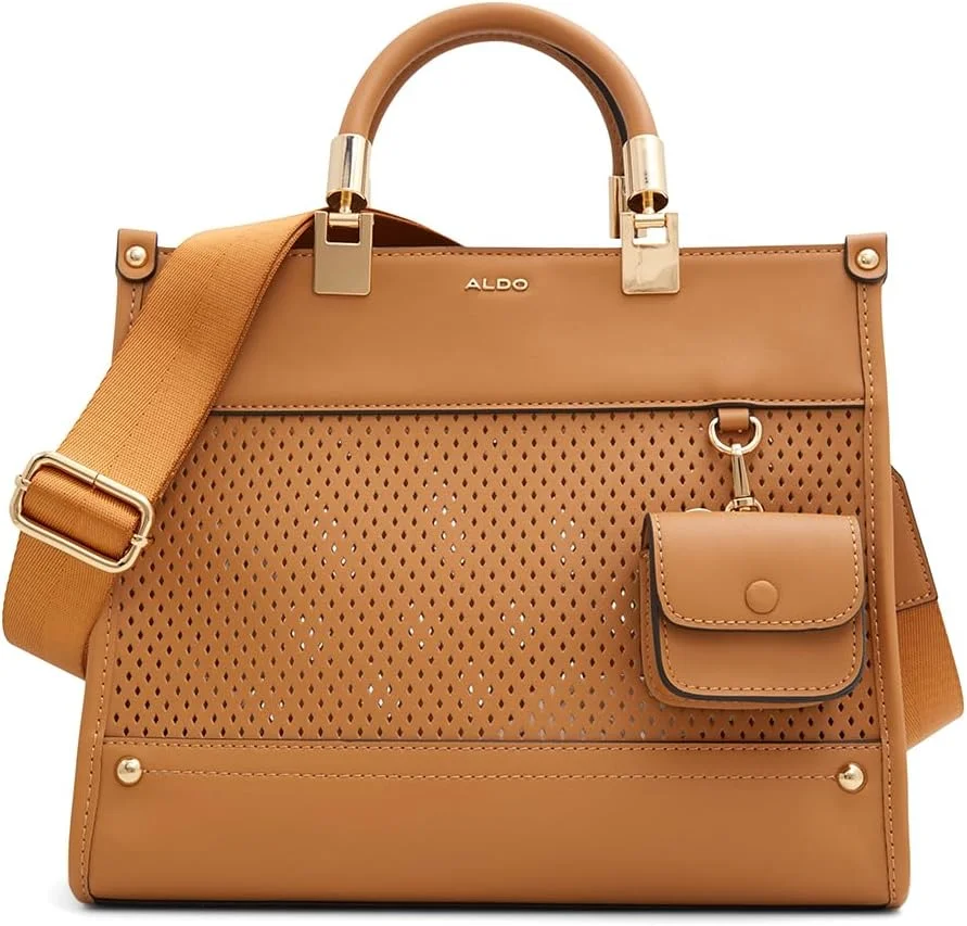 کیف دستی زنانه آلدو مدل Daspiani به رنگ بژ تیره به همراه کیف پول سکه