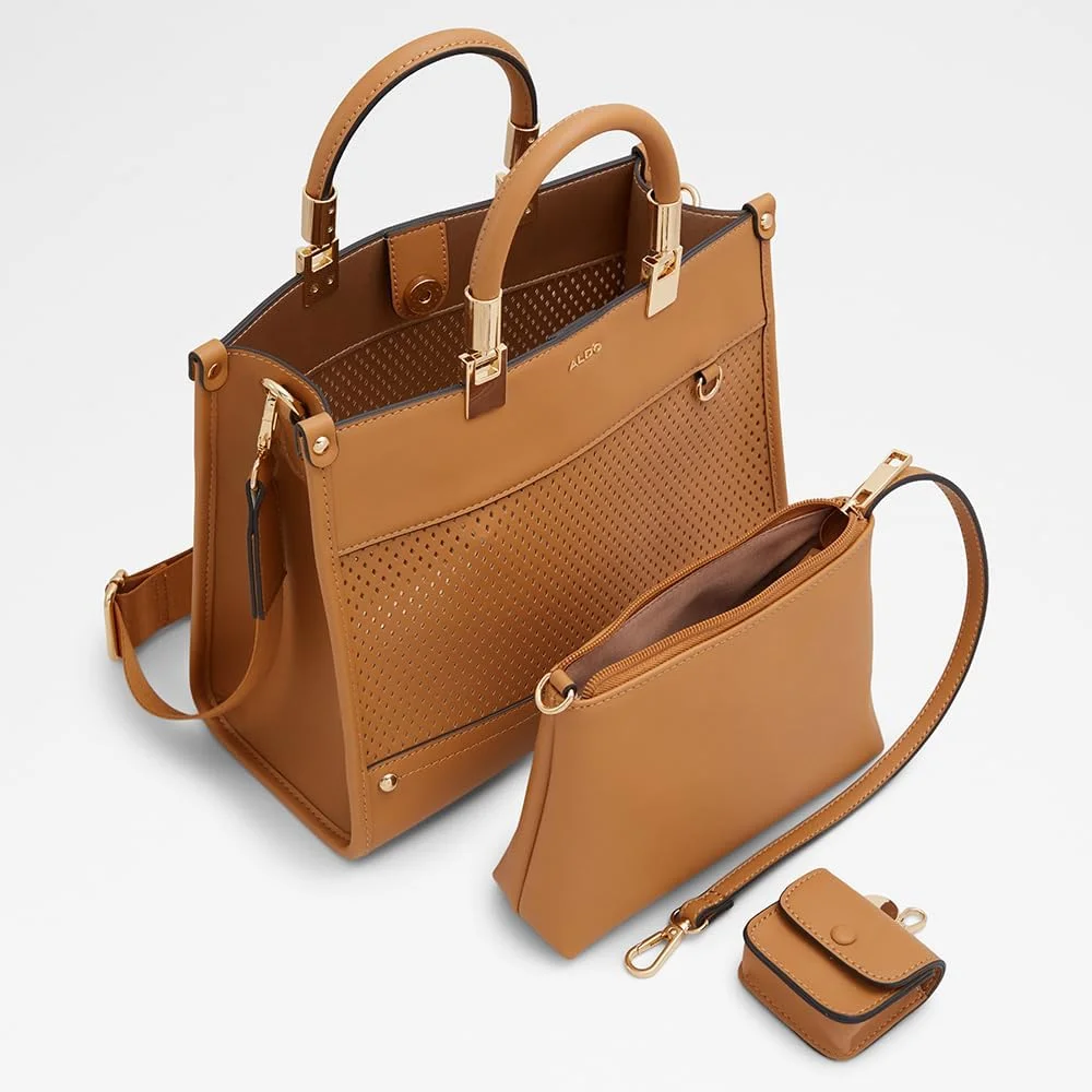 کیف دستی زنانه آلدو مدل Daspiani به رنگ بژ تیره به همراه کیف پول سکه کیف دستی زنانه آلدو مدل Daspiani به رنگ بژ تیره به همراه کیف پول سکه