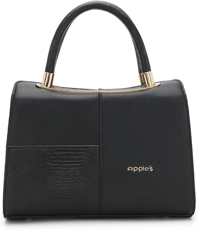 کیف دستی زنانه مدل Satchel از Apples | کیف دستی چرمی مصنوعی با دسته بالایی و جزئیات برجسته | کیف دوشی چند محفظه ای با بند قابل تنظیم | کیف شیک برای کار و استفاده روزانه