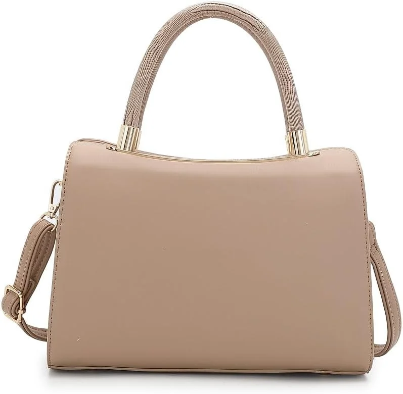 کیف دستی زنانه مدل Satchel از Apples | کیف دستی چرمی مصنوعی با دسته بالایی و جزئیات برجسته | کیف دوشی چند محفظه ای با بند قابل تنظیم | کیف شیک برای کار و استفاده روزانه