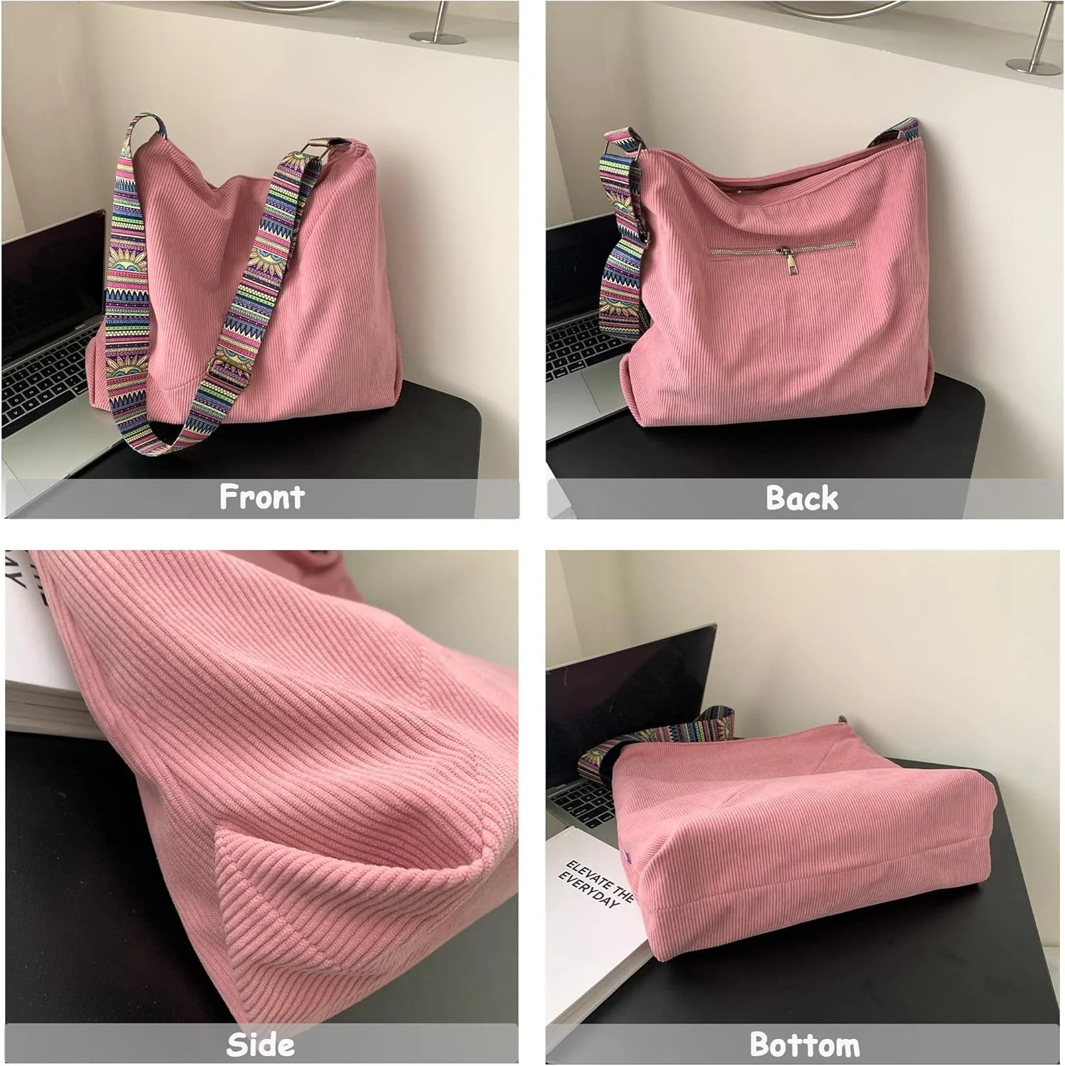 کیف دوشی بزرگ مخمل کبریتی TERRIFI، کیف دستی شیک، کیف دستی شیک برای خانم ها، ایده آل برای استفاده روزمره، مسافرت