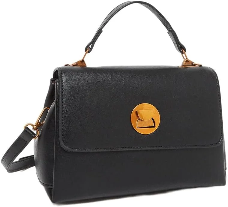 کیف دستی زنانه استایلی مدل سچل با درب پاکتی و دسته بالایی - مشکی