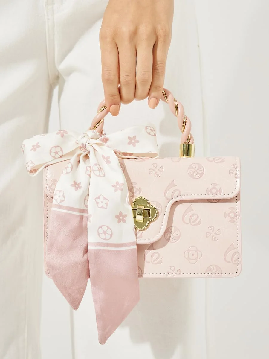 کیف دستی زنانه استایلی با طرح برجسته و جزئیات روبان