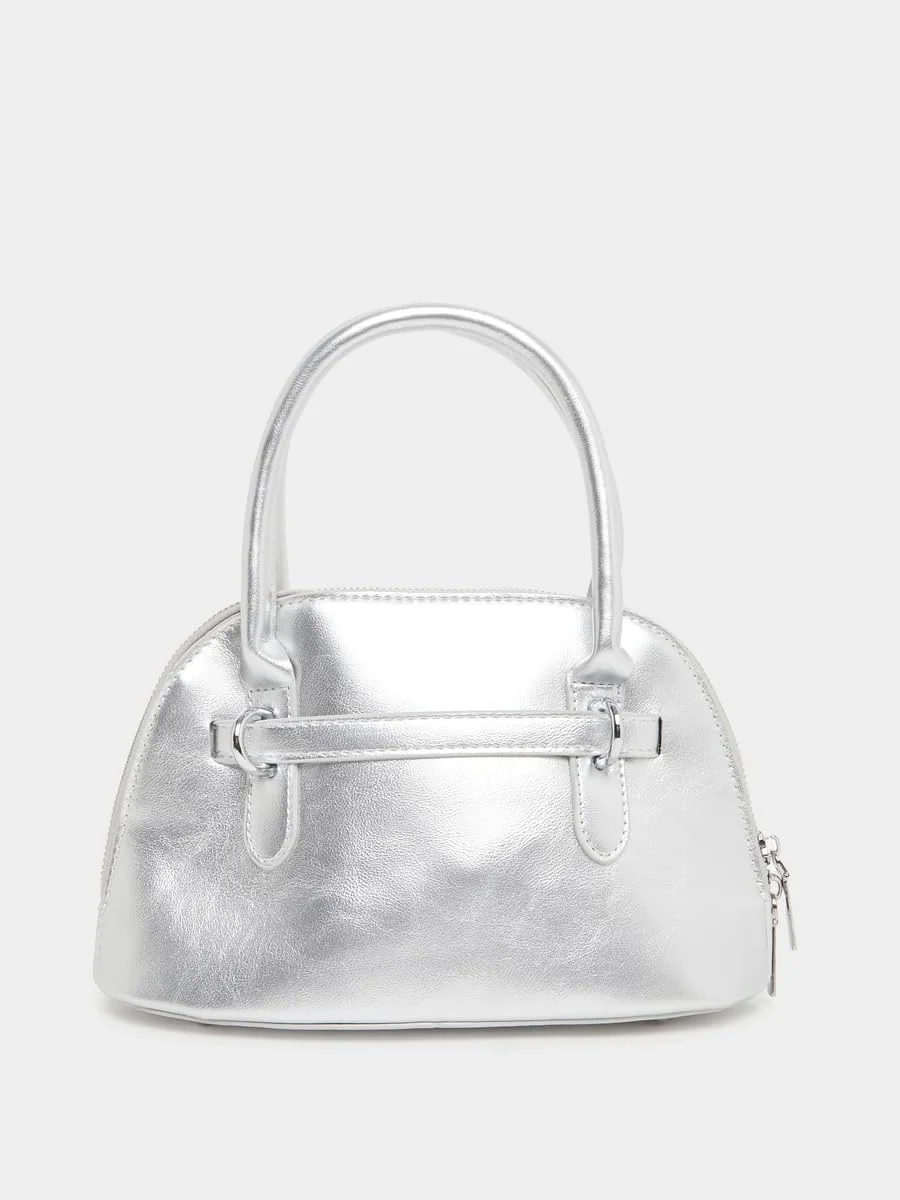 کیف دستی زنانه استایلی با جزئیات کمربندی و دسته دوتایی، سایز واحد