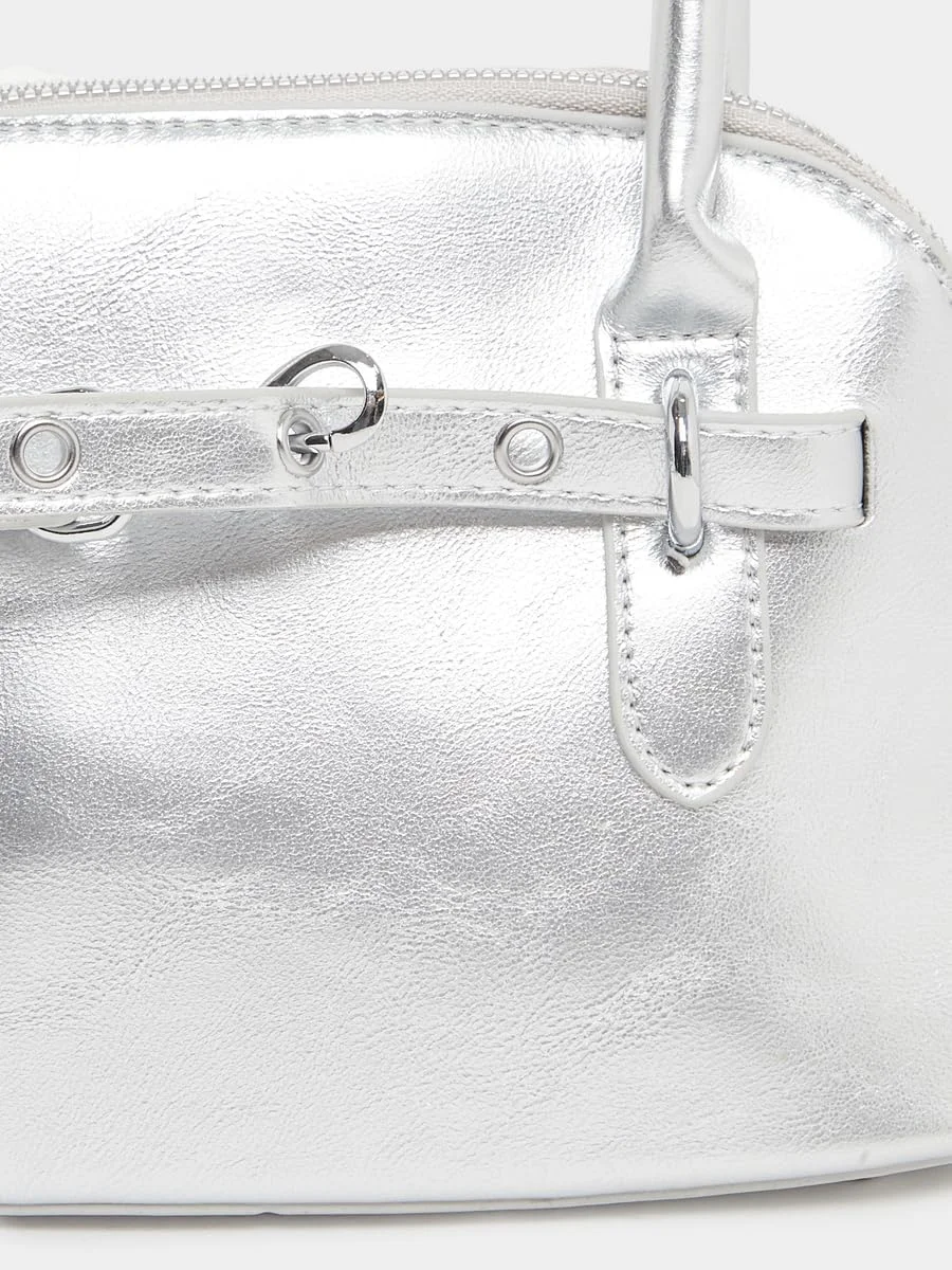 کیف دستی زنانه استایلی با جزئیات کمربندی و دسته دوتایی، سایز واحد