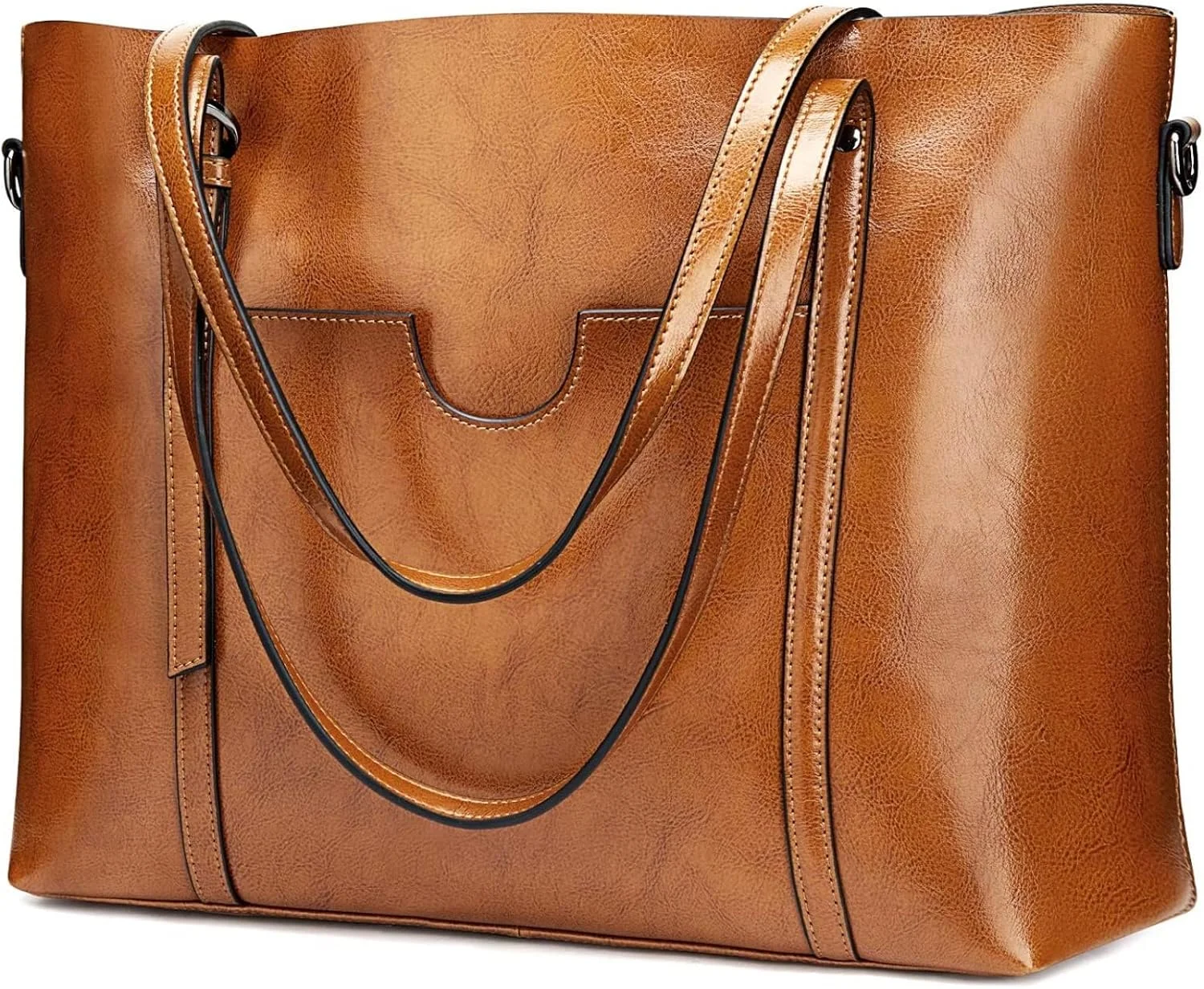 کیف دستی چرمی زنانه S-ZONE با دسته بالایی، کیف بزرگ روزمره برای کار، کیف دوشی