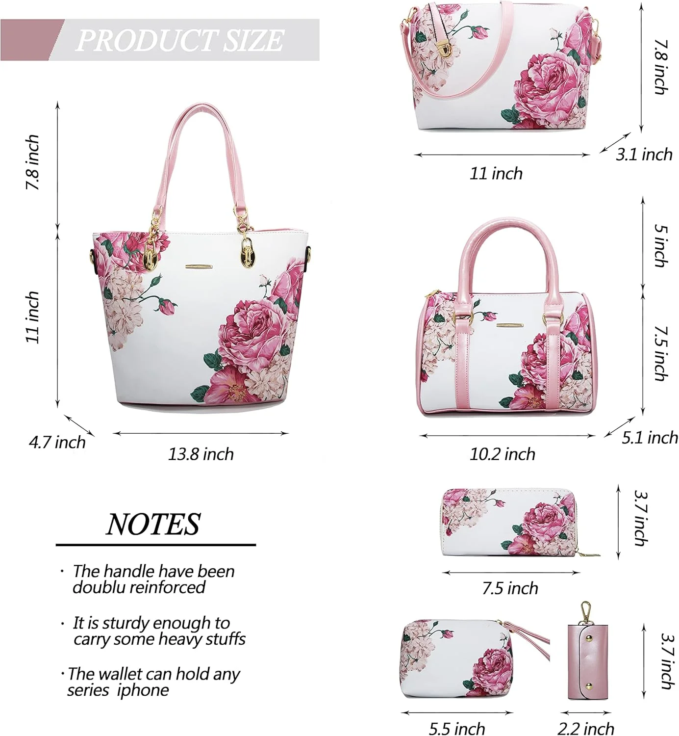 ست کیف دستی و کیف زنانه 2E-youth، شامل کیف بزرگ، کیف دوشی، کیف دستی کوچک و کیف پول 5 تکه ست کیف دستی و کیف زنانه 2E-youth، شامل کیف بزرگ، کیف دوشی، کیف دستی کوچک و کیف پول 5 تکه