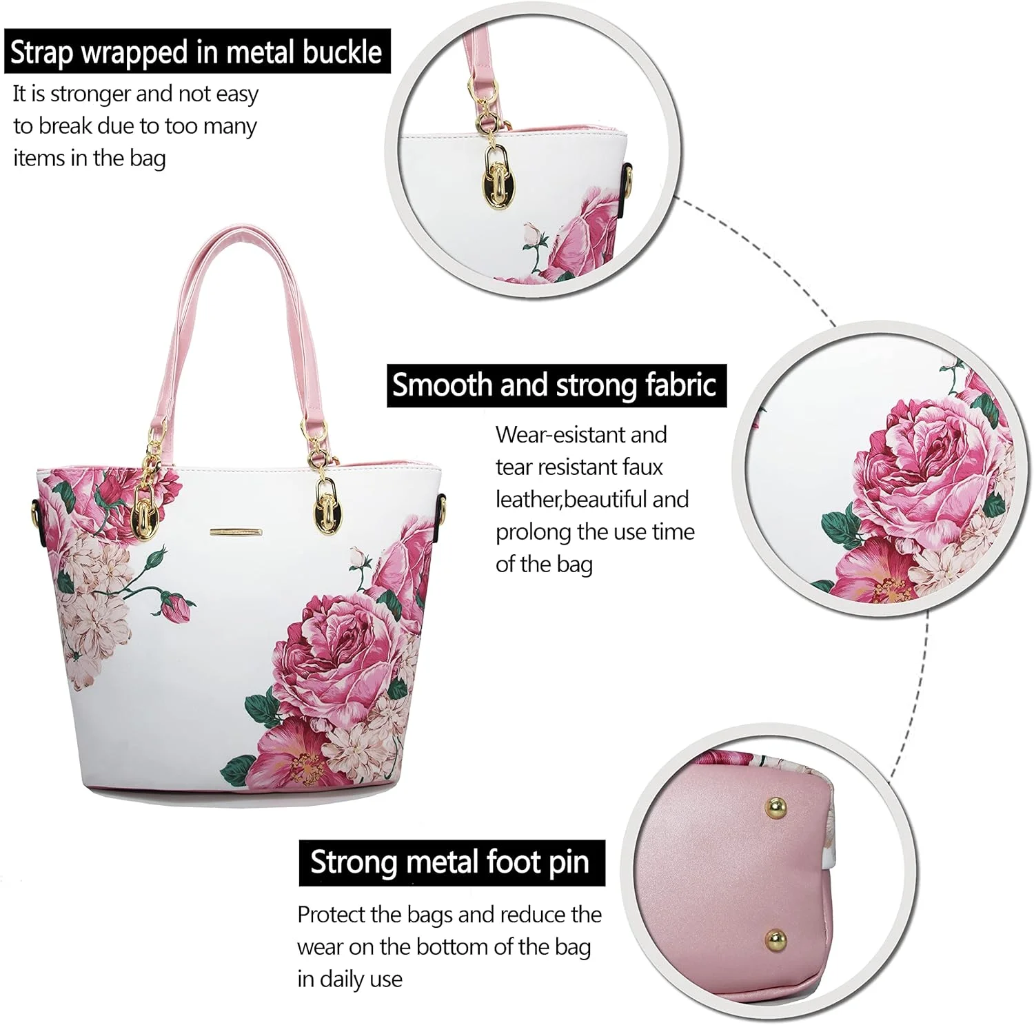 ست کیف دستی و کیف زنانه 2E-youth، شامل کیف بزرگ، کیف دوشی، کیف دستی کوچک و کیف پول 5 تکه ست کیف دستی و کیف زنانه 2E-youth، شامل کیف بزرگ، کیف دوشی، کیف دستی کوچک و کیف پول 5 تکه