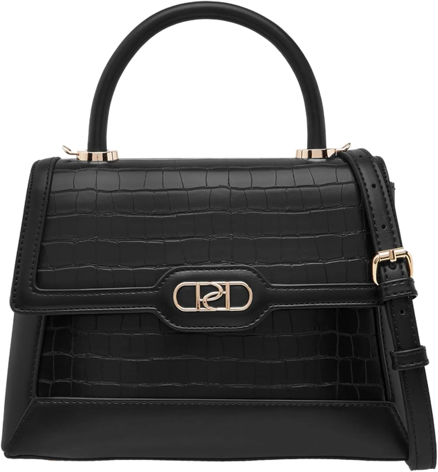 کیف دستی زنانه بافت دار پاپريكا با بند جداشدنی و بست فلاپ، مشکی، سایز One Size