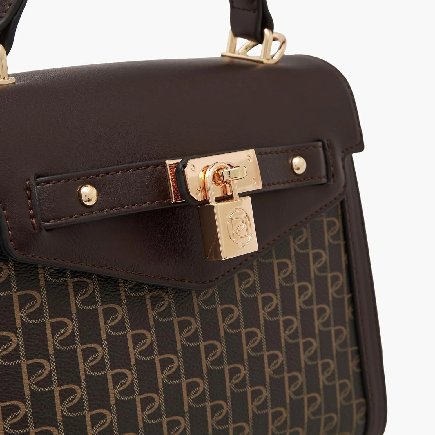 کیف دستی زنانه پاپريكا با طرح مونوگرام، دسته بالایی و بند جداشدنی، قهوه ای کیف دستی زنانه پاپريكا با طرح مونوگرام، دسته بالایی و بند جداشدنی، قهوه ای