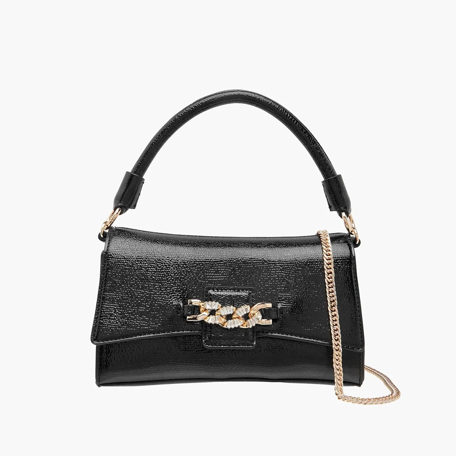 کیف دوشی زنانه پاپريكا با تزیینات و بند زنجیری و بست دکمه مغناطیسی، مشکی رایگان، سایز واحد کیف دوشی زنانه پاپريكا با تزیینات و بند زنجیری و بست دکمه مغناطیسی، مشکی رایگان، سایز واحد