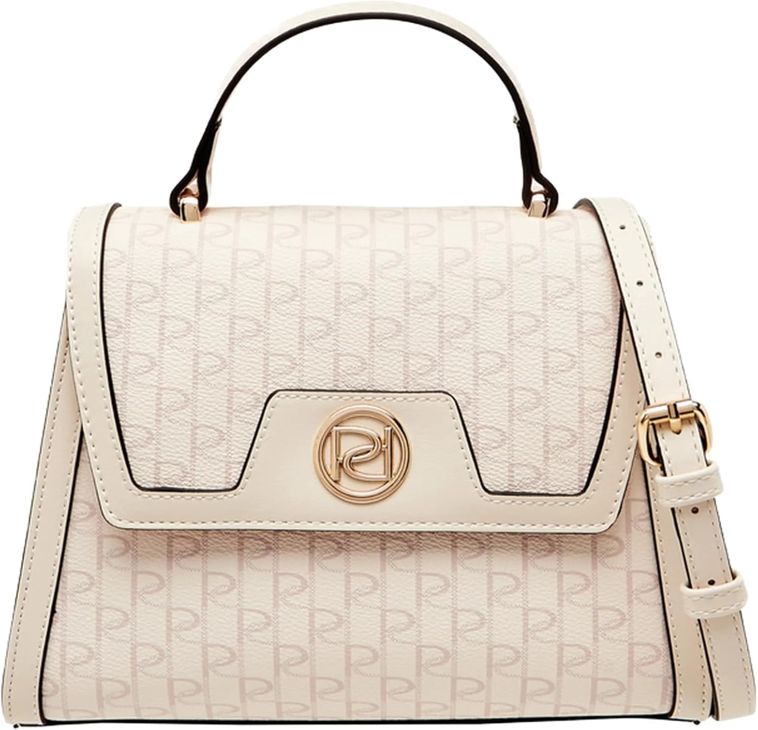 کیف دستی زنانه پاپريكا با طرح مونوگرام، بند جداشدنی و بست دکمه ای، صورتی، تک سایز