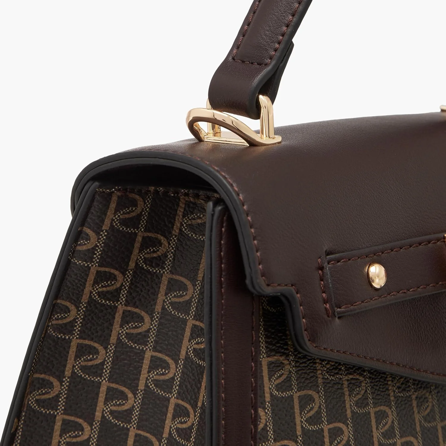 کیف دستی زنانه پاپريكا با طرح مونوگرام، دسته بالایی و بند جداشدنی، قهوه ای کیف دستی زنانه پاپريكا با طرح مونوگرام، دسته بالایی و بند جداشدنی، قهوه ای