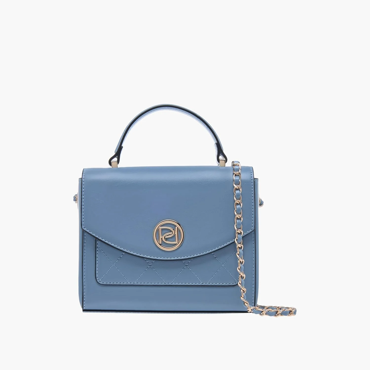 کیف دستی زنانه بافت دار پاپریکا با دسته بالایی و بند زنجیری، آبی، تک سایز