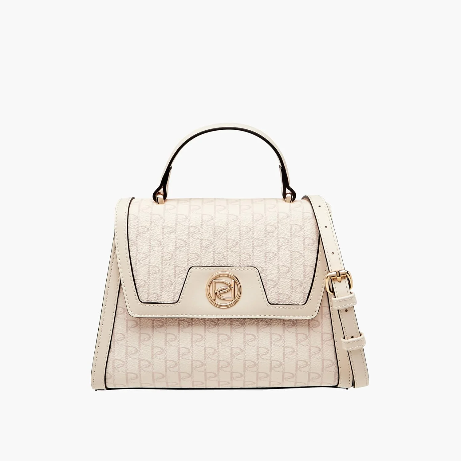 کیف دستی زنانه پاپريكا با طرح مونوگرام، بند جداشدنی و بست دکمه ای، صورتی، تک سایز