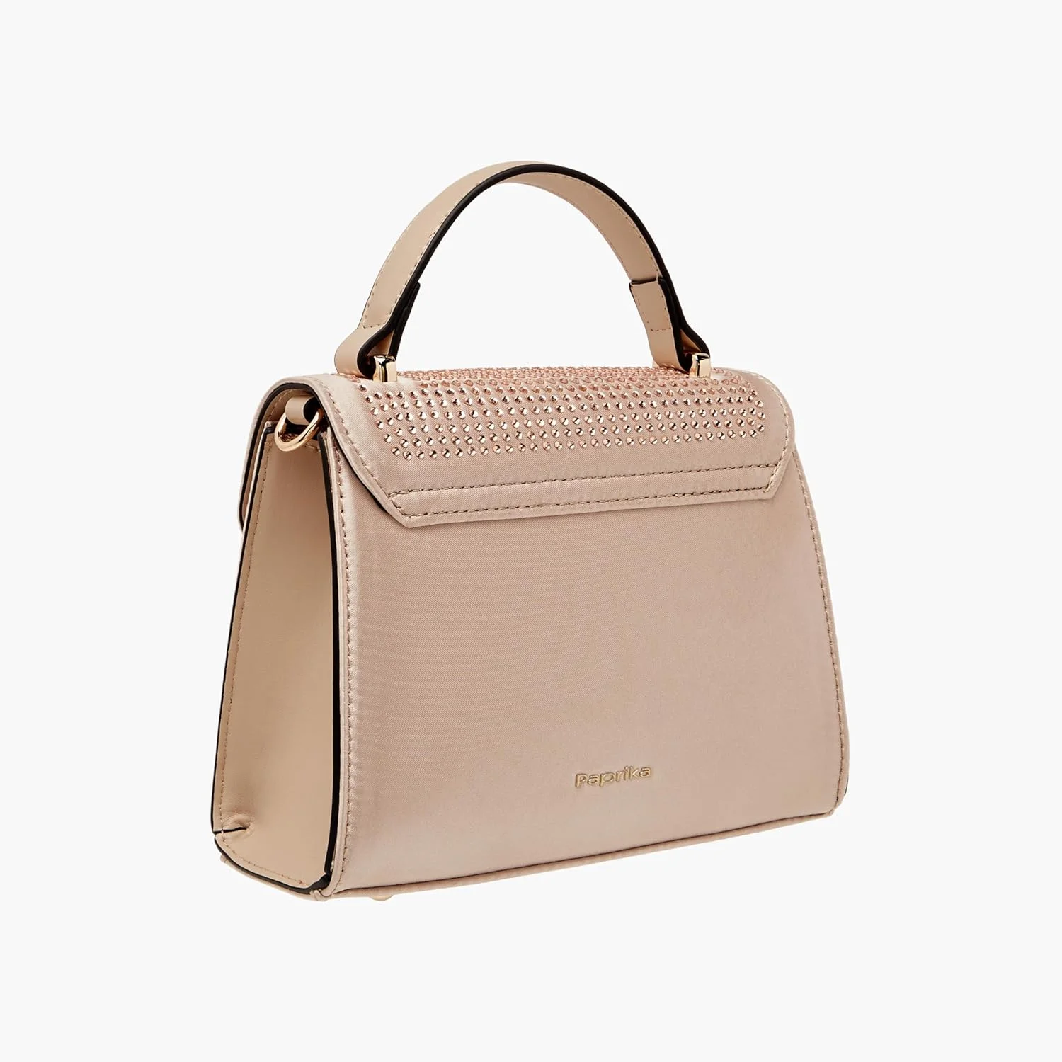 کیف دستی زنانه پاپریکا با تزیینات و بند زنجیری جداشدنی و بست دکمه ای، صورتی، تک سایز