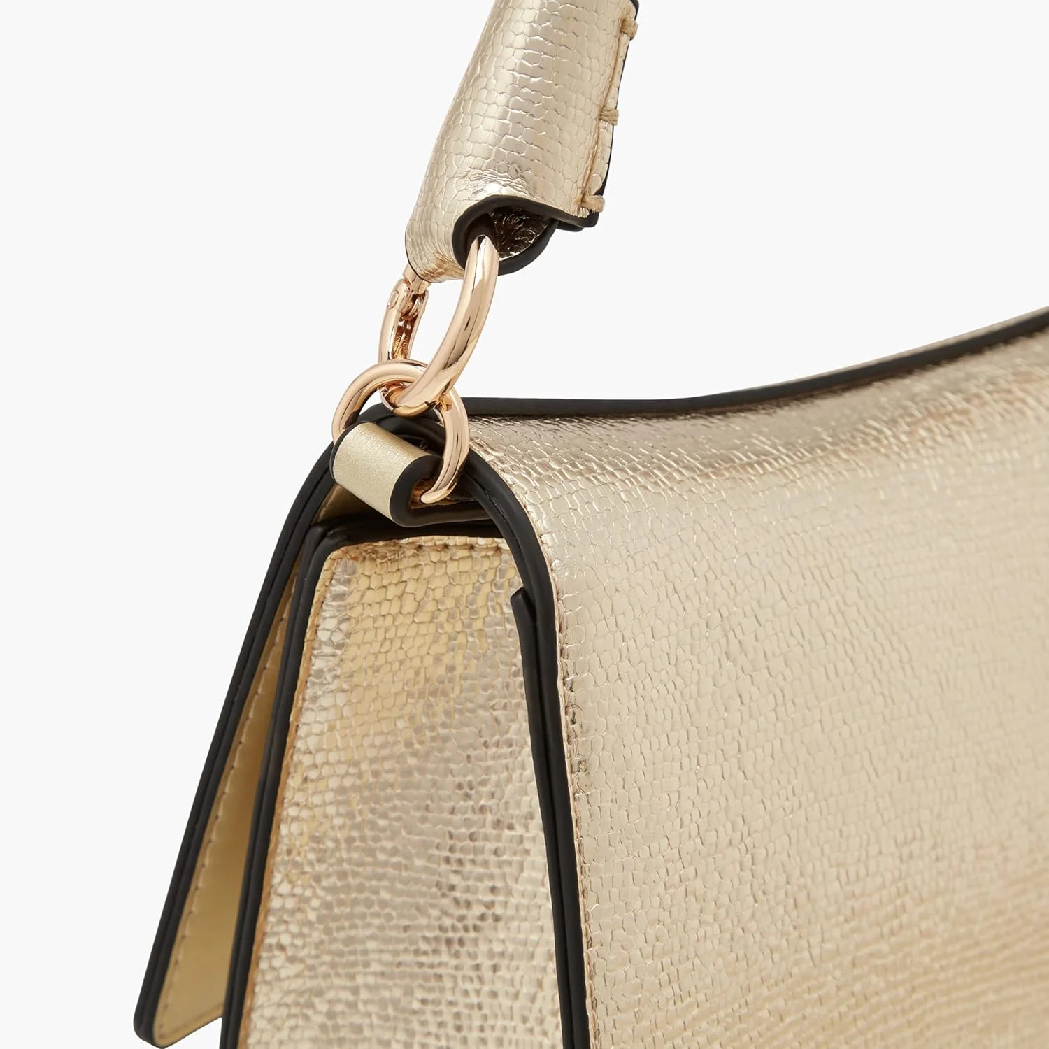 کیف دستی زنانه پاپریکا با تزیینات، بند زنجیری و دکمه مغناطیسی، طلایی، تک سایز