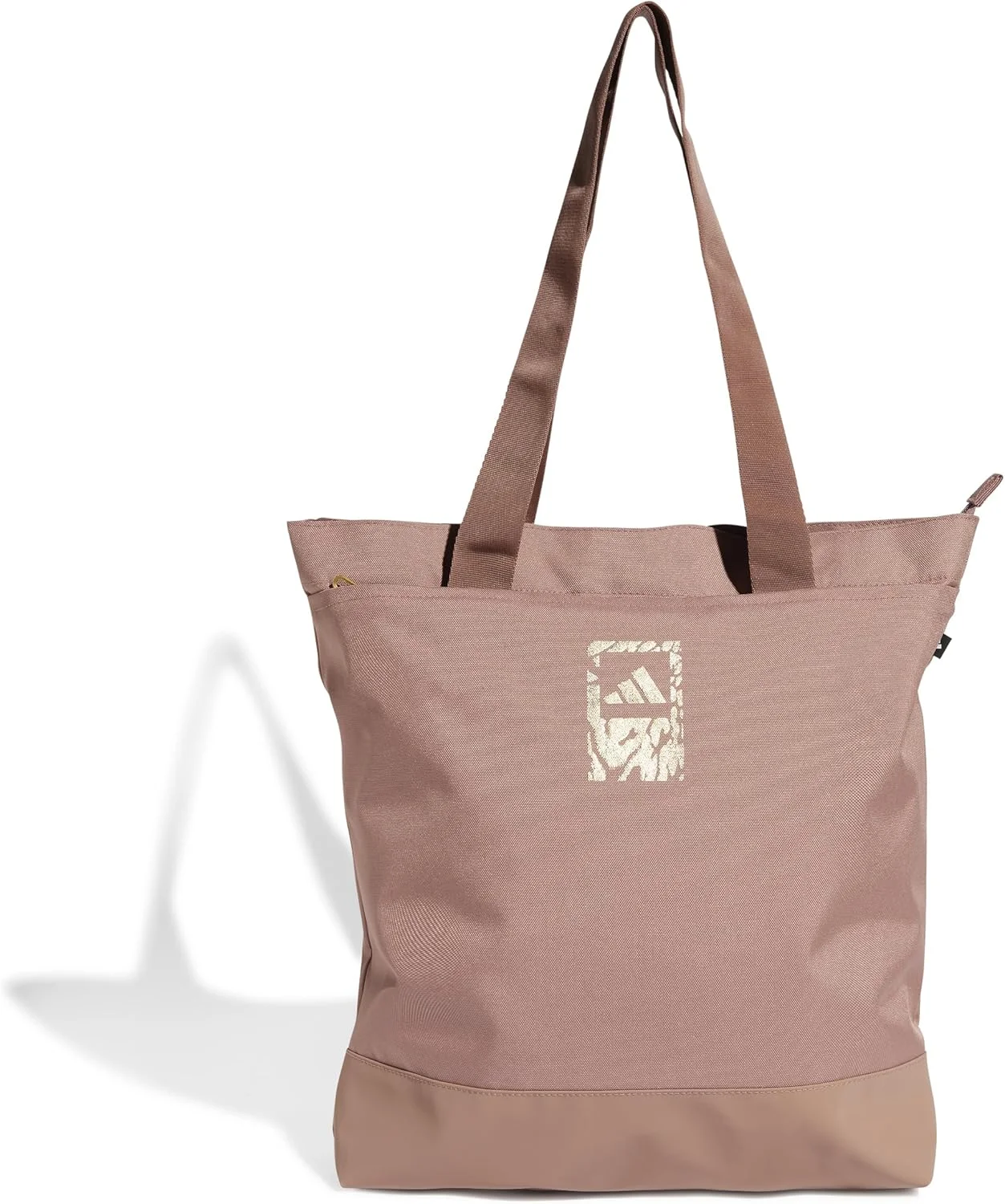 کیف دستی زنانه آدیداس مدل Tote صورتی با چاپ طلایی، NS