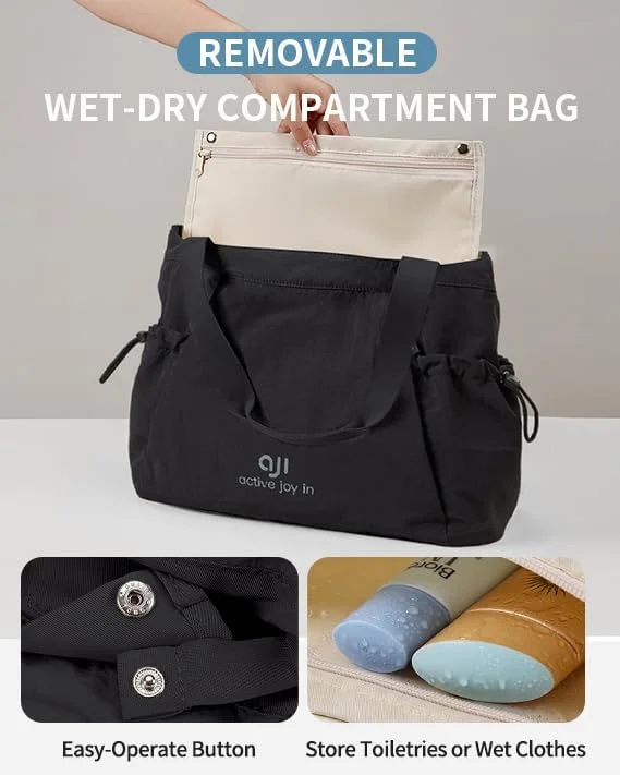 کیف دستی AJI، کیف باشگاهی: کیف دستی زنانه - کیف بزرگ لپ تاپ مناسب برای لپ تاپ 15.6 اینچی - کیف مسافرتی، کیف دستی و کیف شانه ای زنانه - کیف ورزشی مقاوم در برابر آب