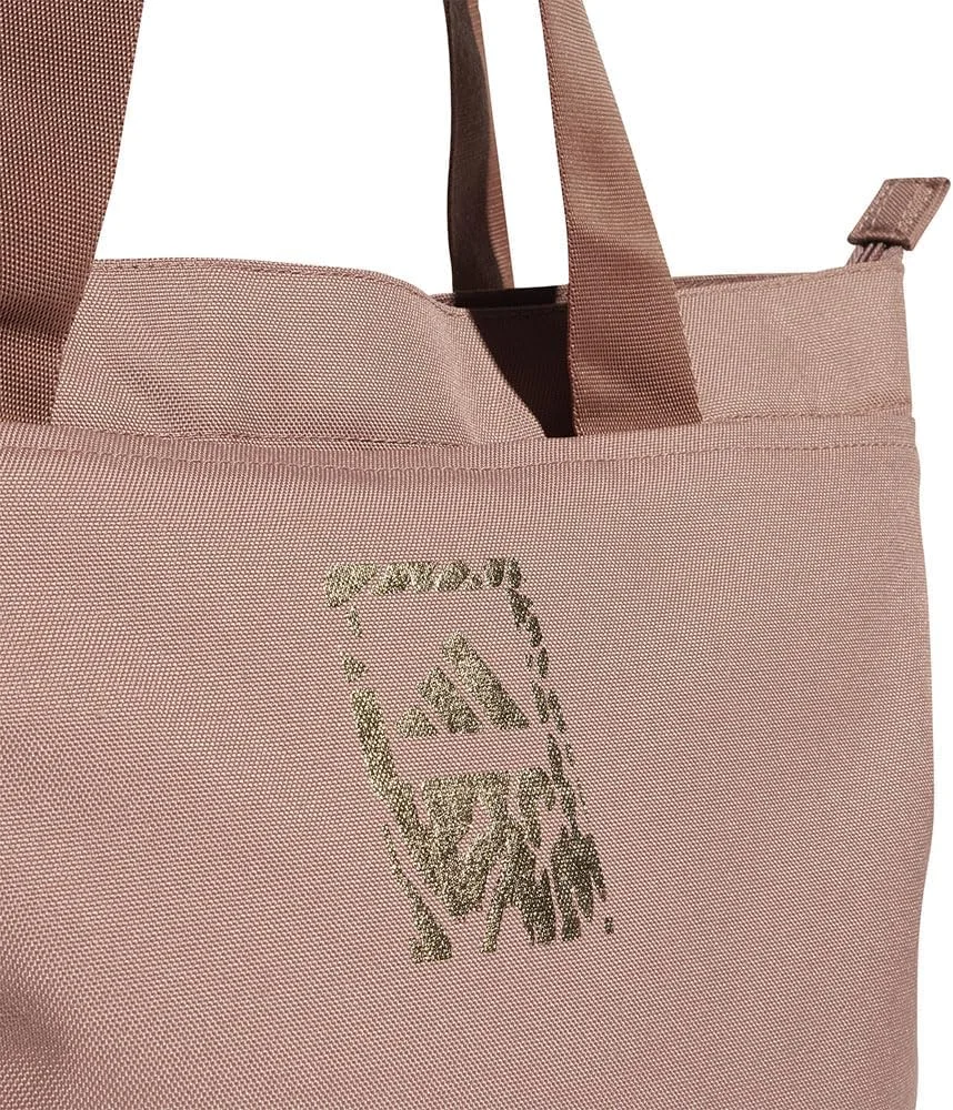 کیف دستی زنانه آدیداس مدل Tote صورتی با چاپ طلایی، NS