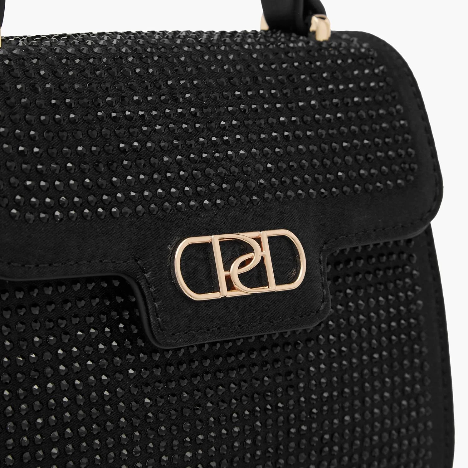 کیف دستی زنانه پاپریکا با تزیینات و بند زنجیری جداشدنی و بست فلپ، مشکی، تک سایز